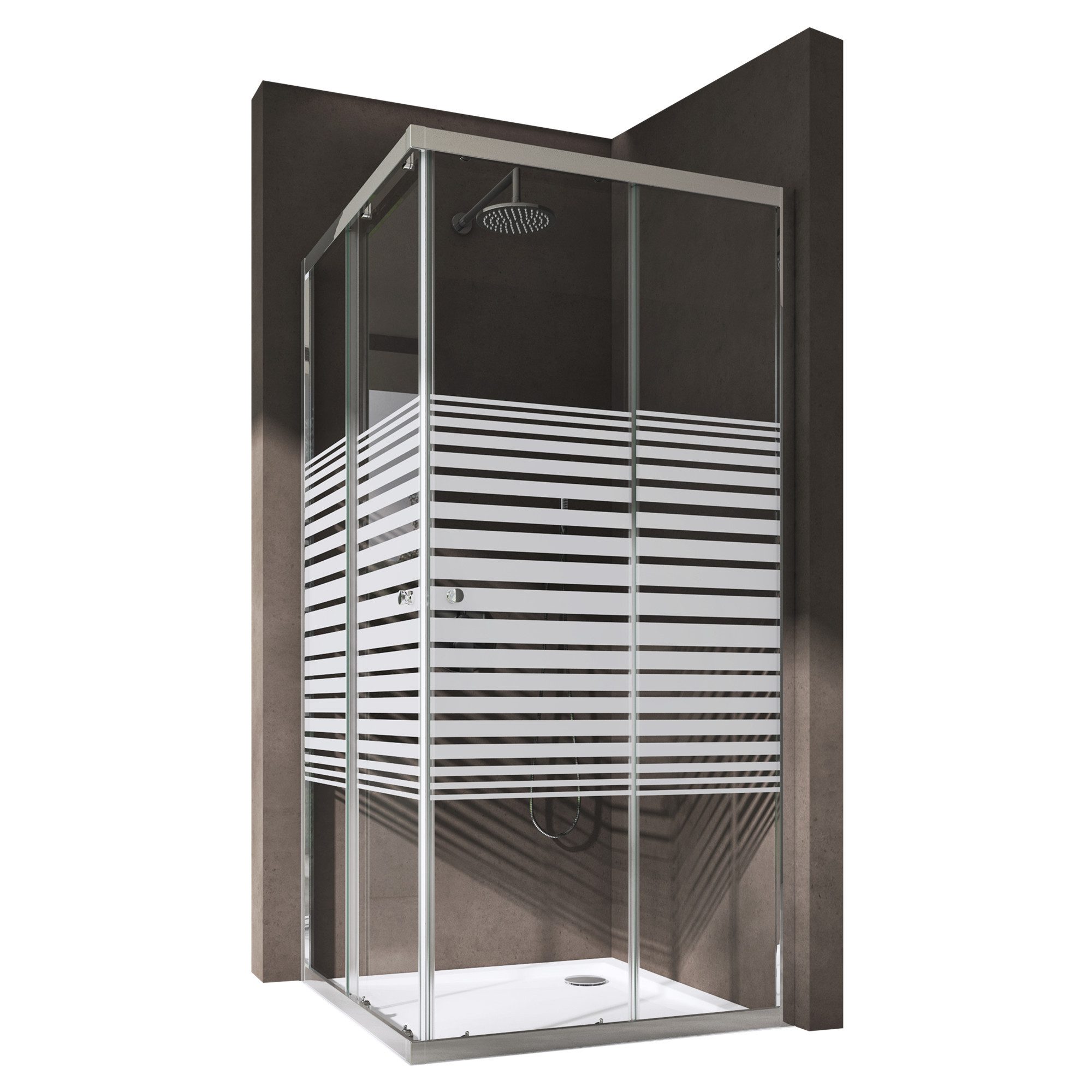 doporro Eckdusche Duschkabine Duschabtrennung Schiebetür 6mm ESG-Glas Nano günstig online kaufen