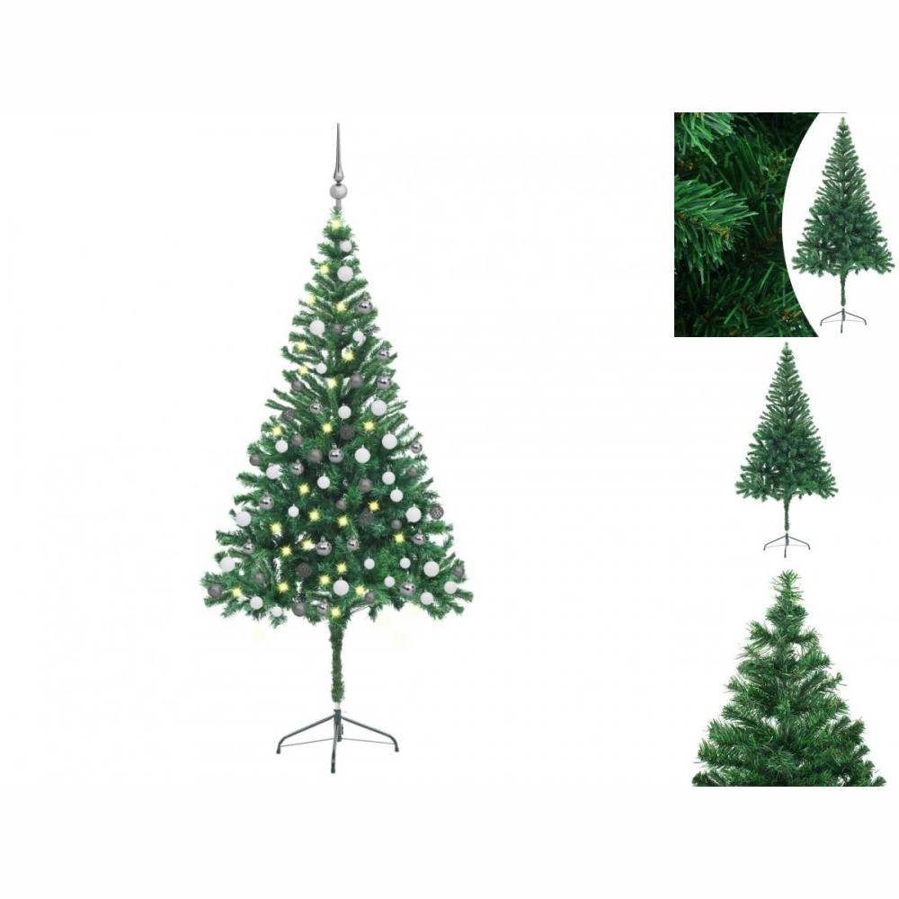 vidaXL Künstlicher Weihnachtsbaum Künstlicher Weihnachtsbaum mit LEDs Kugeln 180 cm 564 Zweige