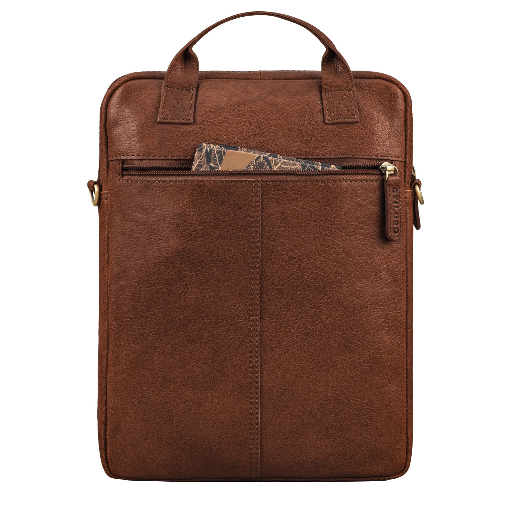STILORD Schultertasche "Stellan" Schmale Laptop-Tasche Leder 13,3 - 14 Zoll
