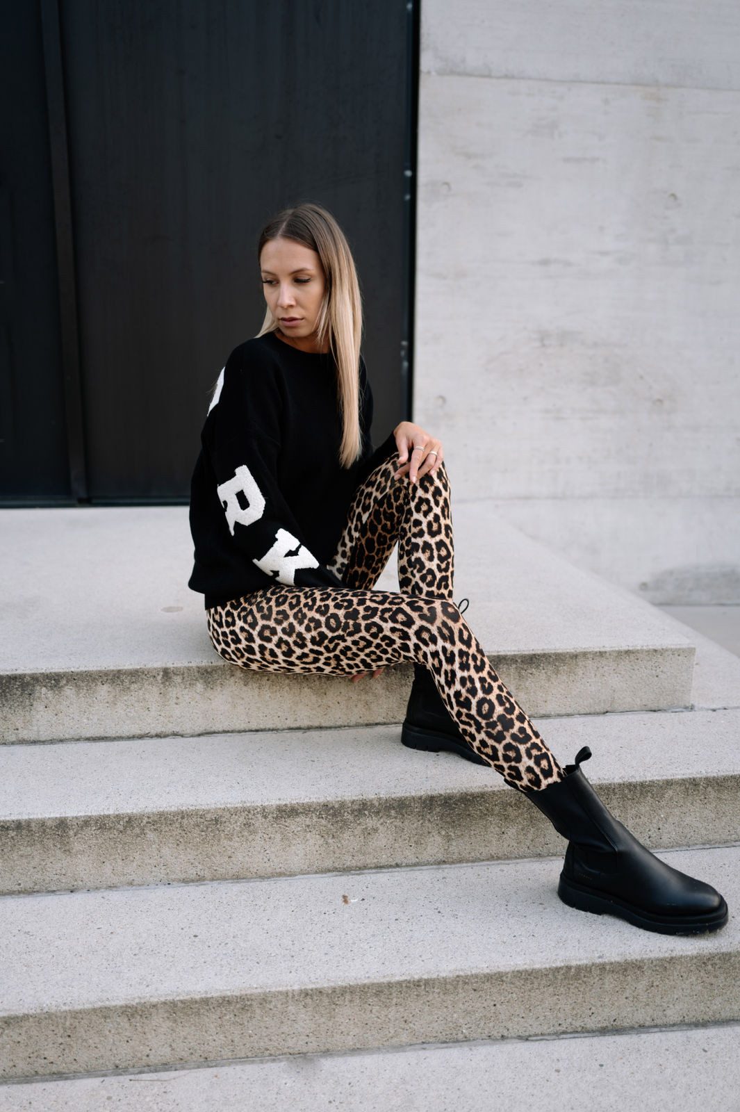 von Herzen Leggings Leo Leggings – Leggings mit Animalprint – figurschmeichelnd mit elastischem Bund