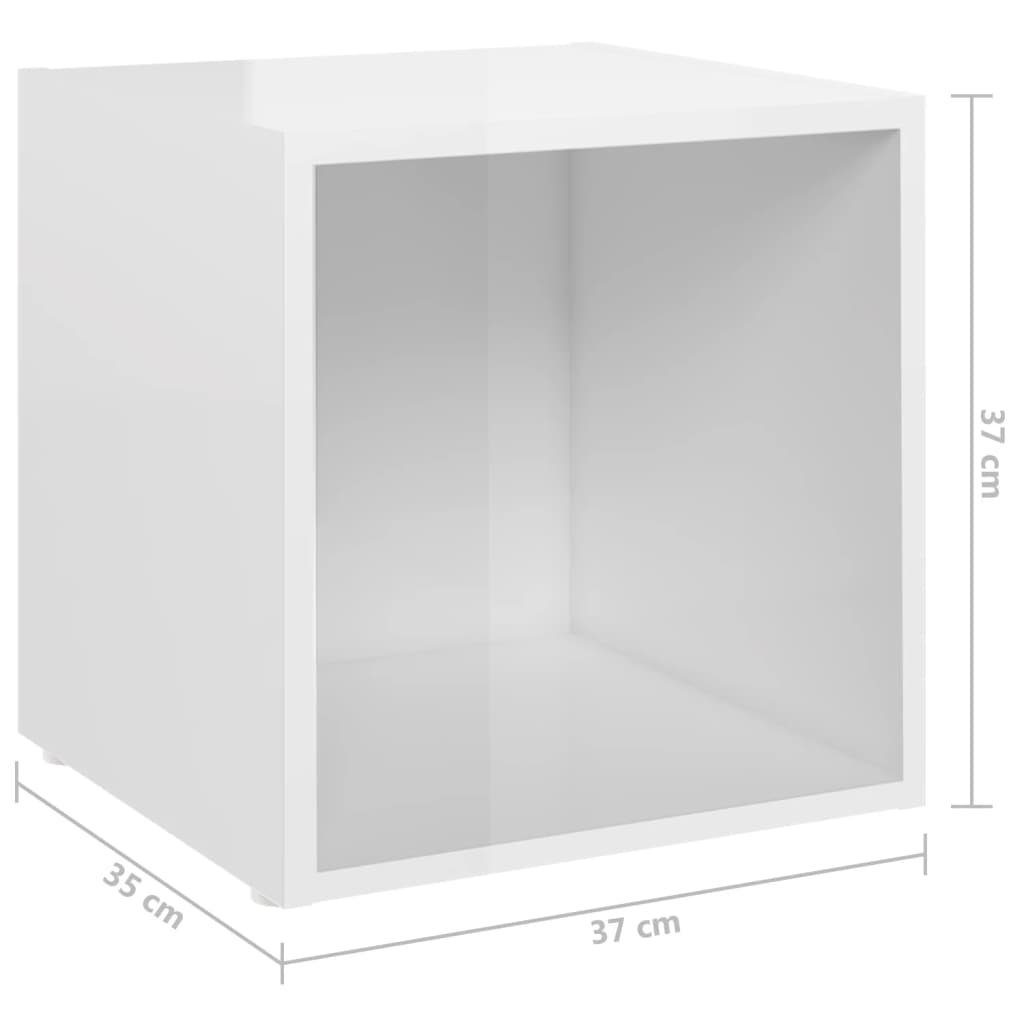 TV-Schrank Hochglanz-Weiß furnicato 6-tlg. TV-Schrank-Set Holzwerkstoff