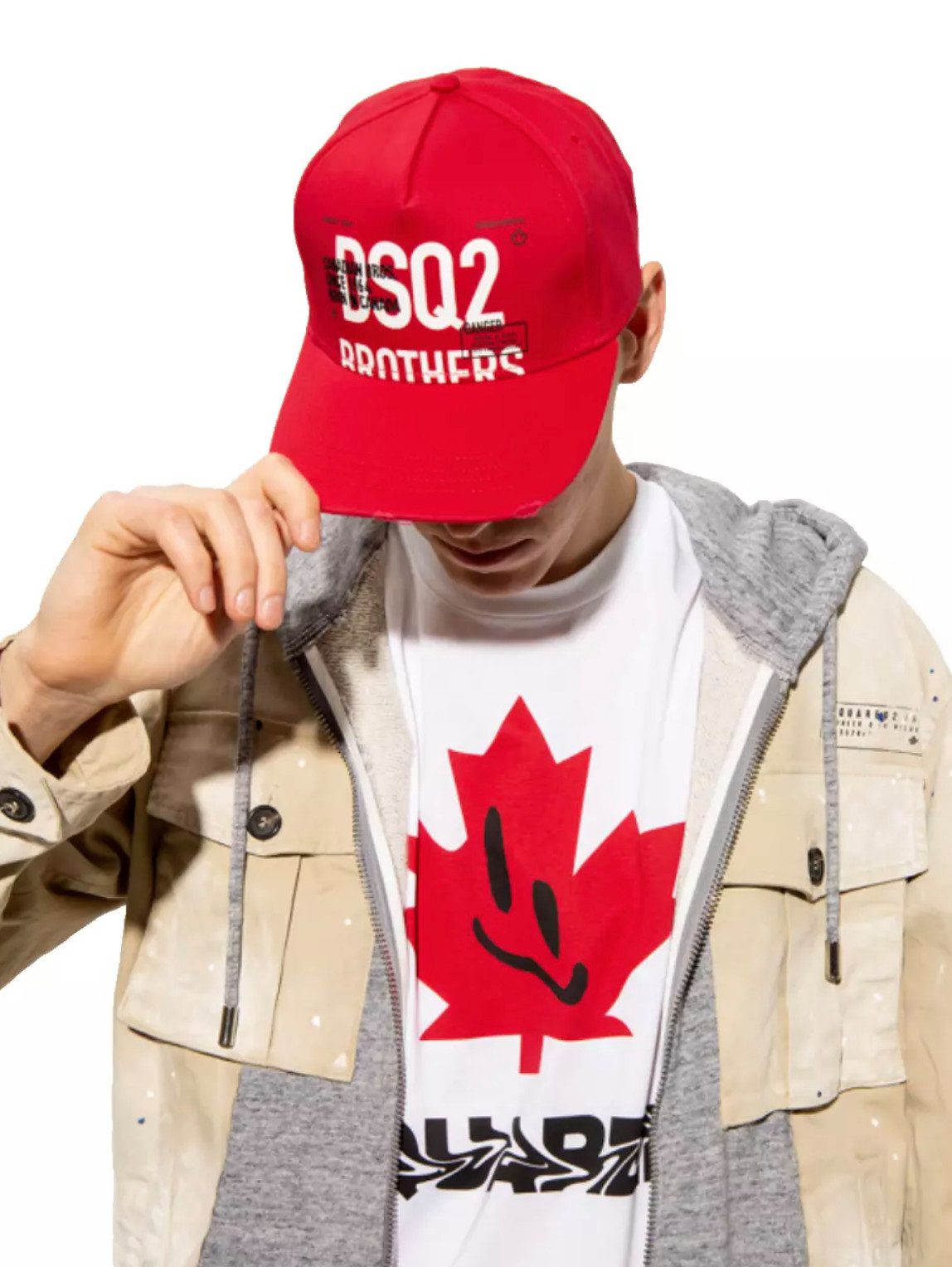 Dsquared2 Baseball Cap Danger Brothers Icon Logo Cap Kappe Verstellbarer Riemen mit Schnallenverschluss