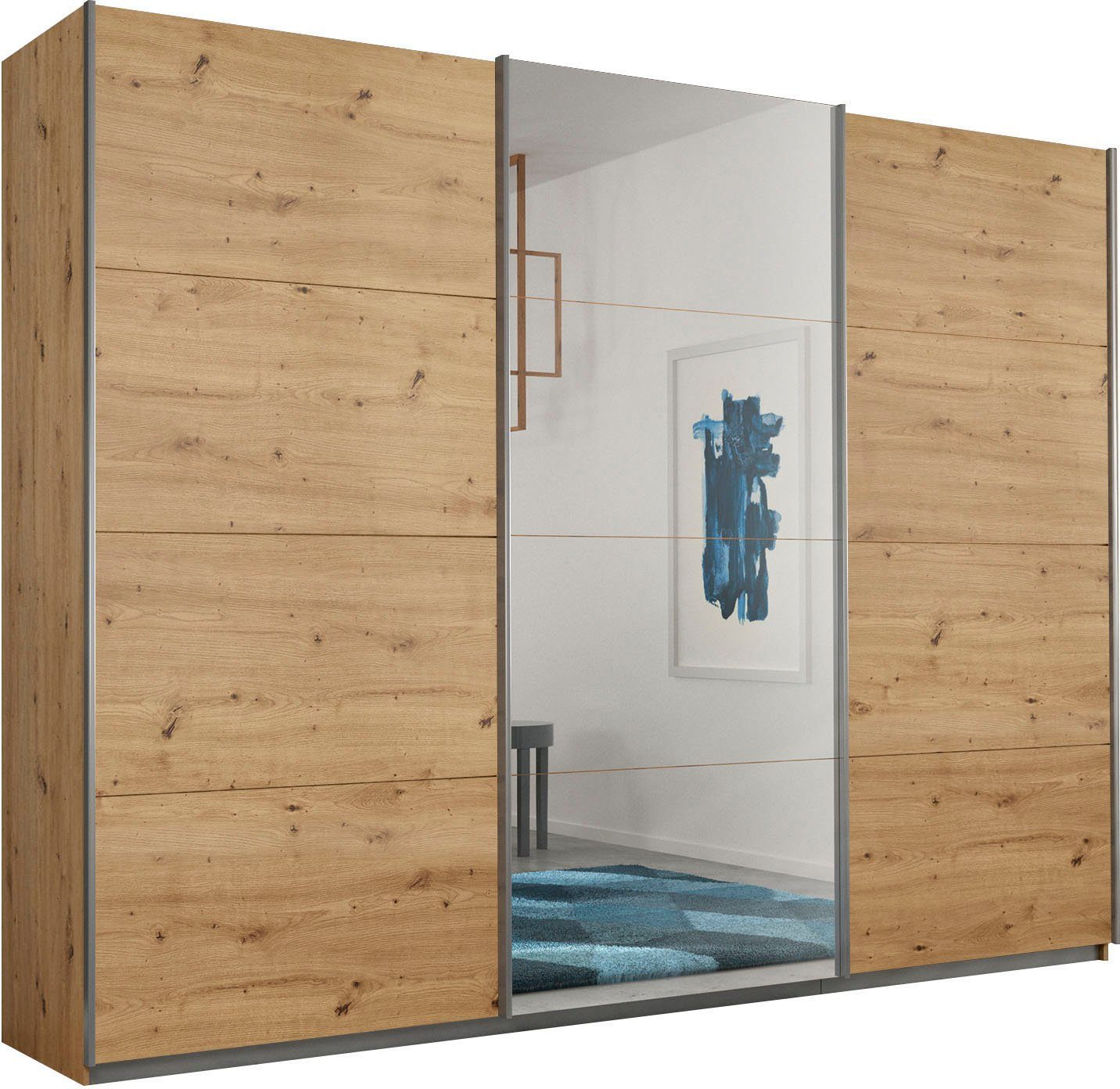 RAUCH Schwebetürenschrank Kleiderschrank Schrank Garderobe CORTONA inkl. Inneneinteilung 2 Stoffboxen und zusätzlichen Einlegeböden MADE IN GERMANY mehr