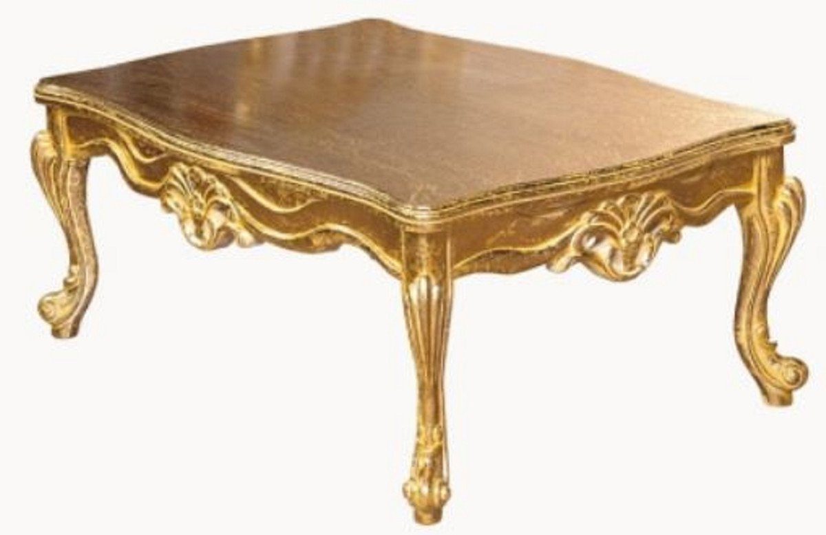 Casa Padrino Couchtisch Luxus Barock Couchtisch Gold - Handgefertigter Massivholz Wohnzimmertisch - Möbel im Barockstil - Edel & Prunkvoll