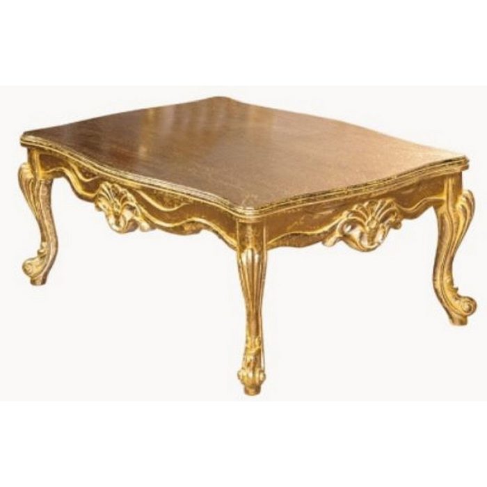 Casa Padrino Couchtisch Luxus Barock Couchtisch Gold - Handgefertigter Massivholz Wohnzimmertisch - Möbel im Barockstil - Edel & Prunkvoll