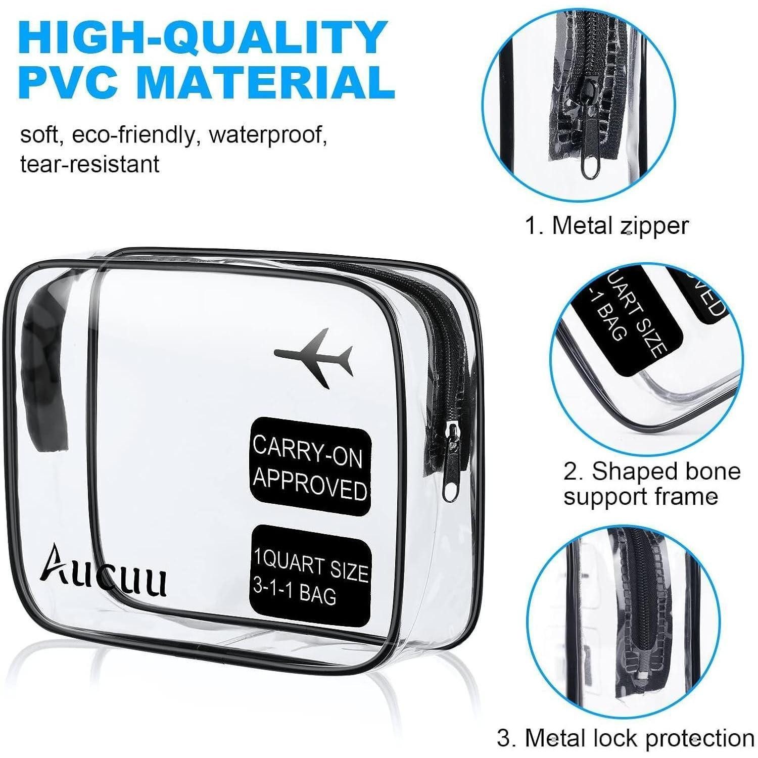 LuxusKollektion Kosmetiktasche Kulturtasche Kosmetiktasche Transparent PVC TSA 3 Stück Q-3pc