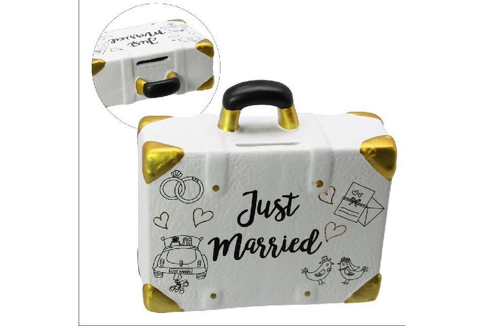 Spardose Spardose Keramik Reisekoffer Hochzeit