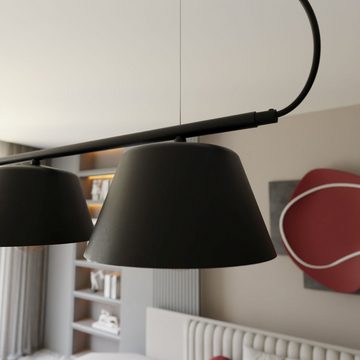 Licht-Erlebnisse Pendelleuchte ADAM, ohne Leuchtmittel, Metall E27 H: max. 100 cm Schwarz Weiß 4-flammig Modern