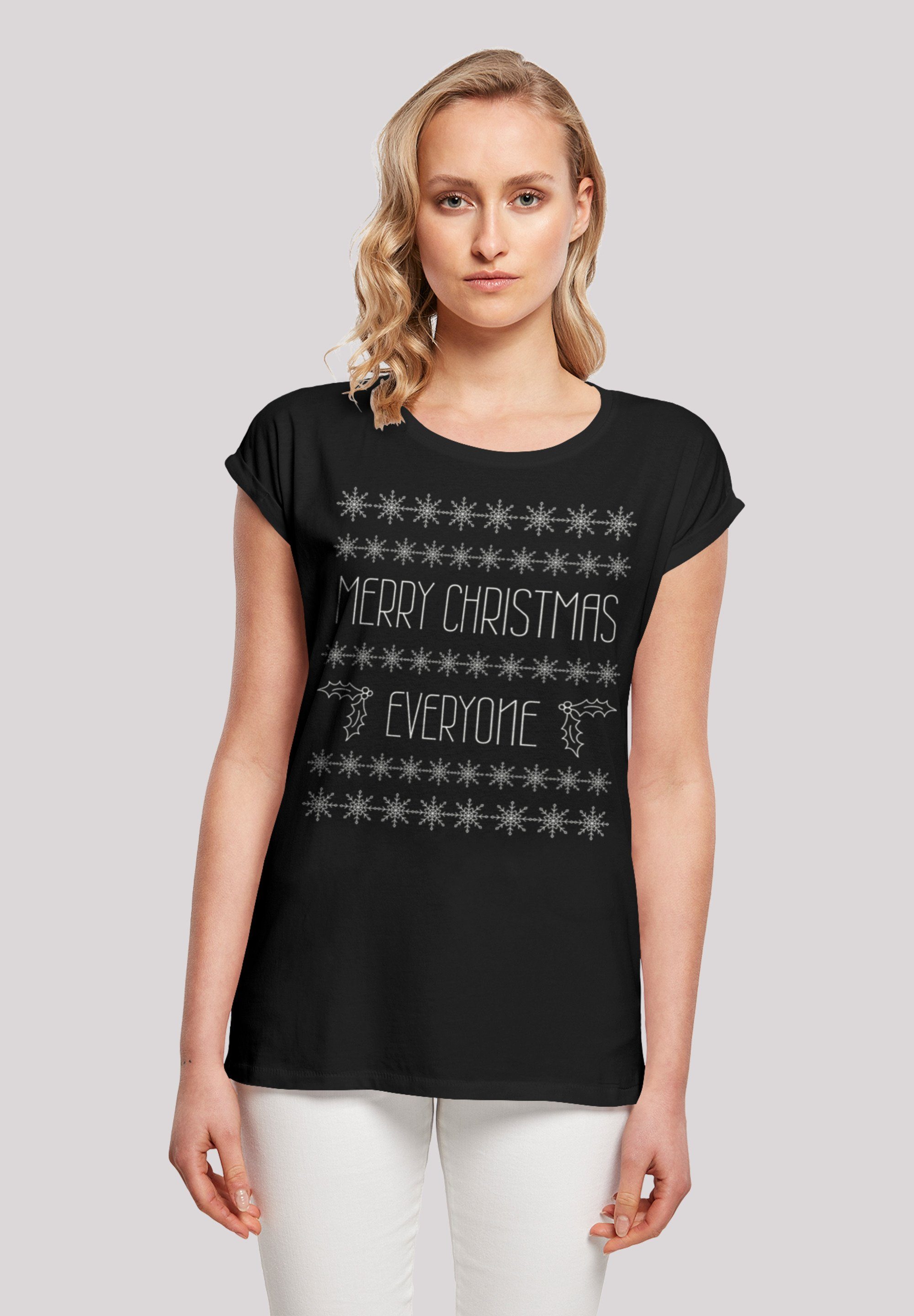 F4NT4STIC T-Shirt Merry Christmas Everyone Weihnachten Print schwarz | T-Shirts
