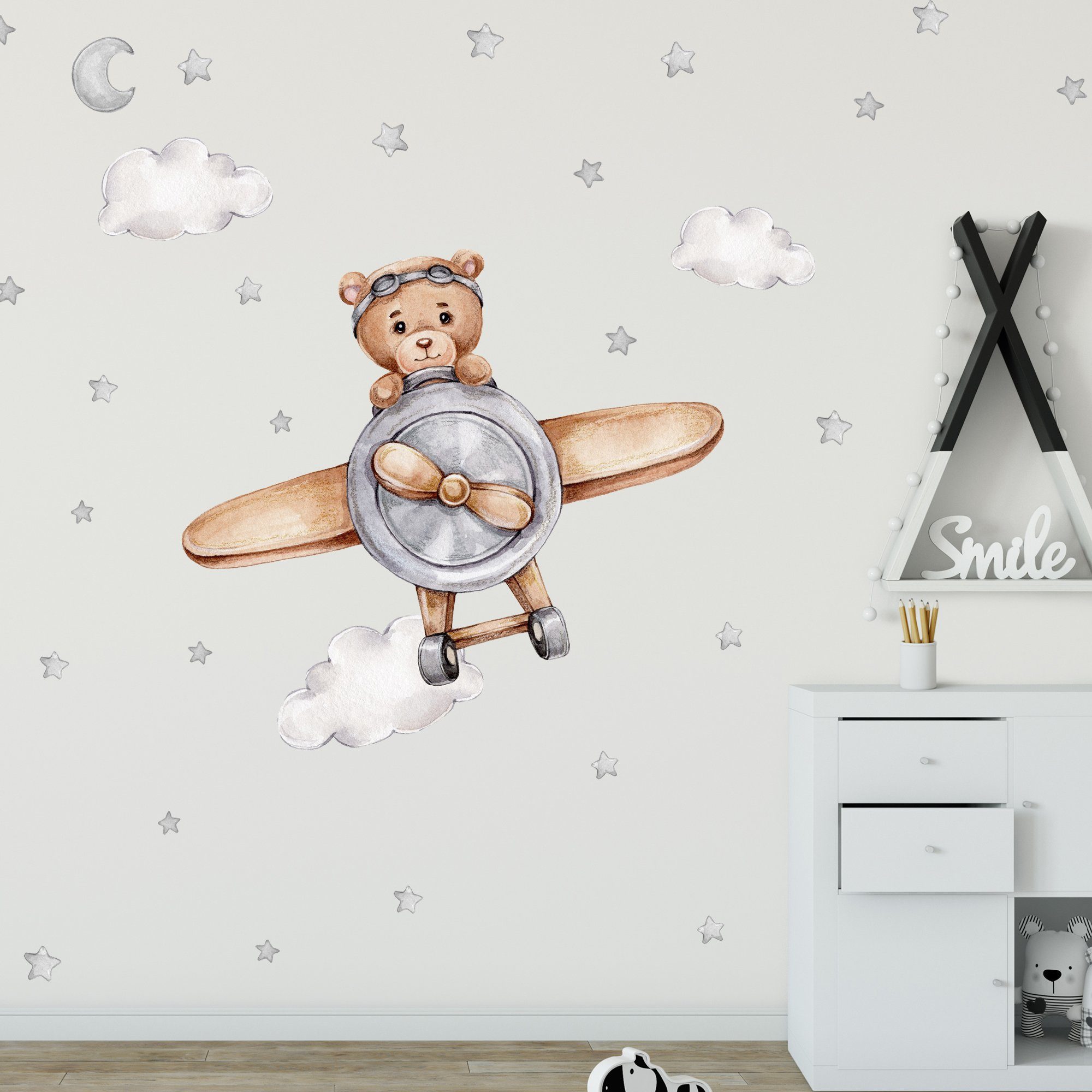 WANDKIND Wandtattoo Bär im Flieger V272 günstig online kaufen