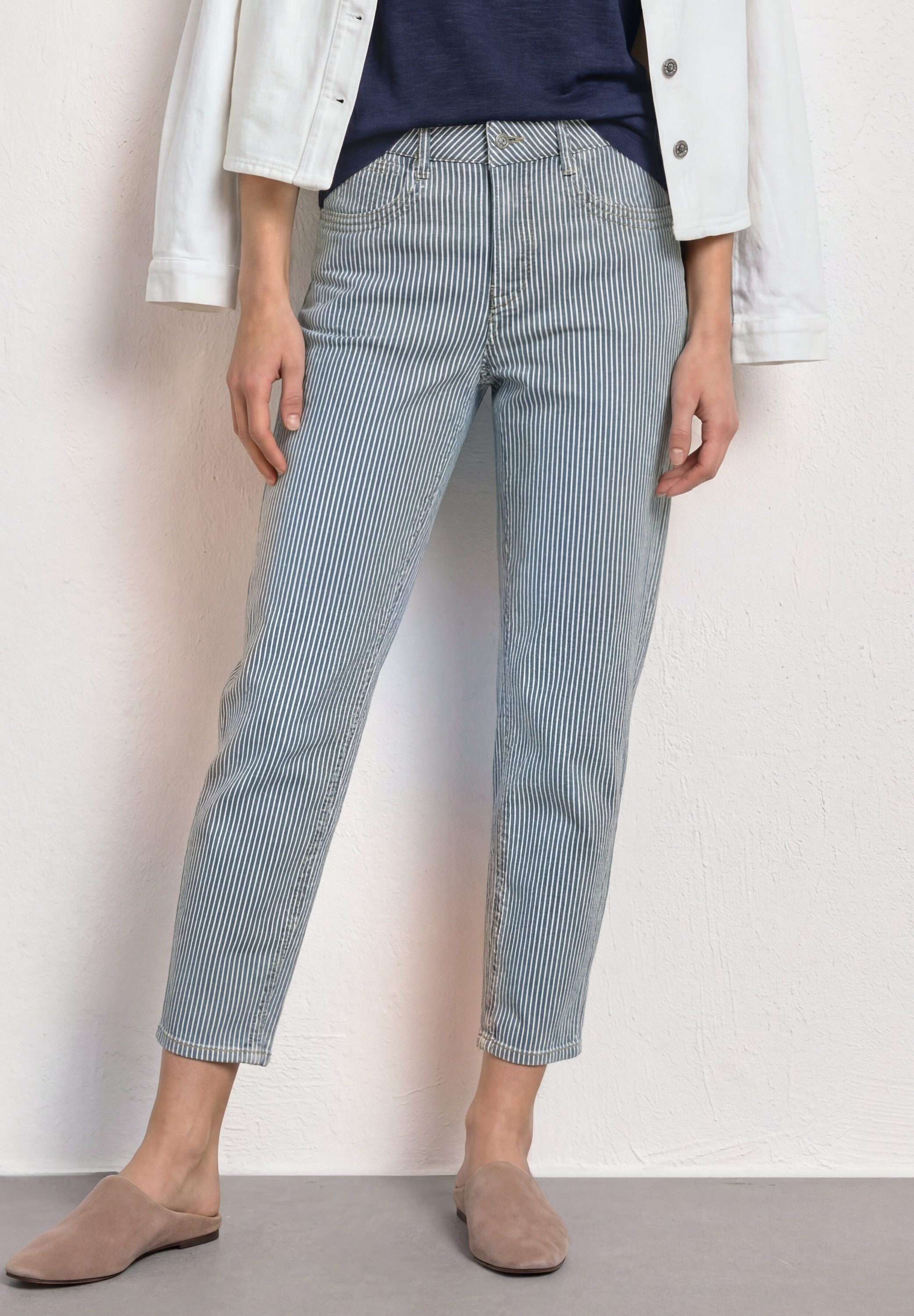 STREET ONE Comfort-fit-Jeans im Streifendesign