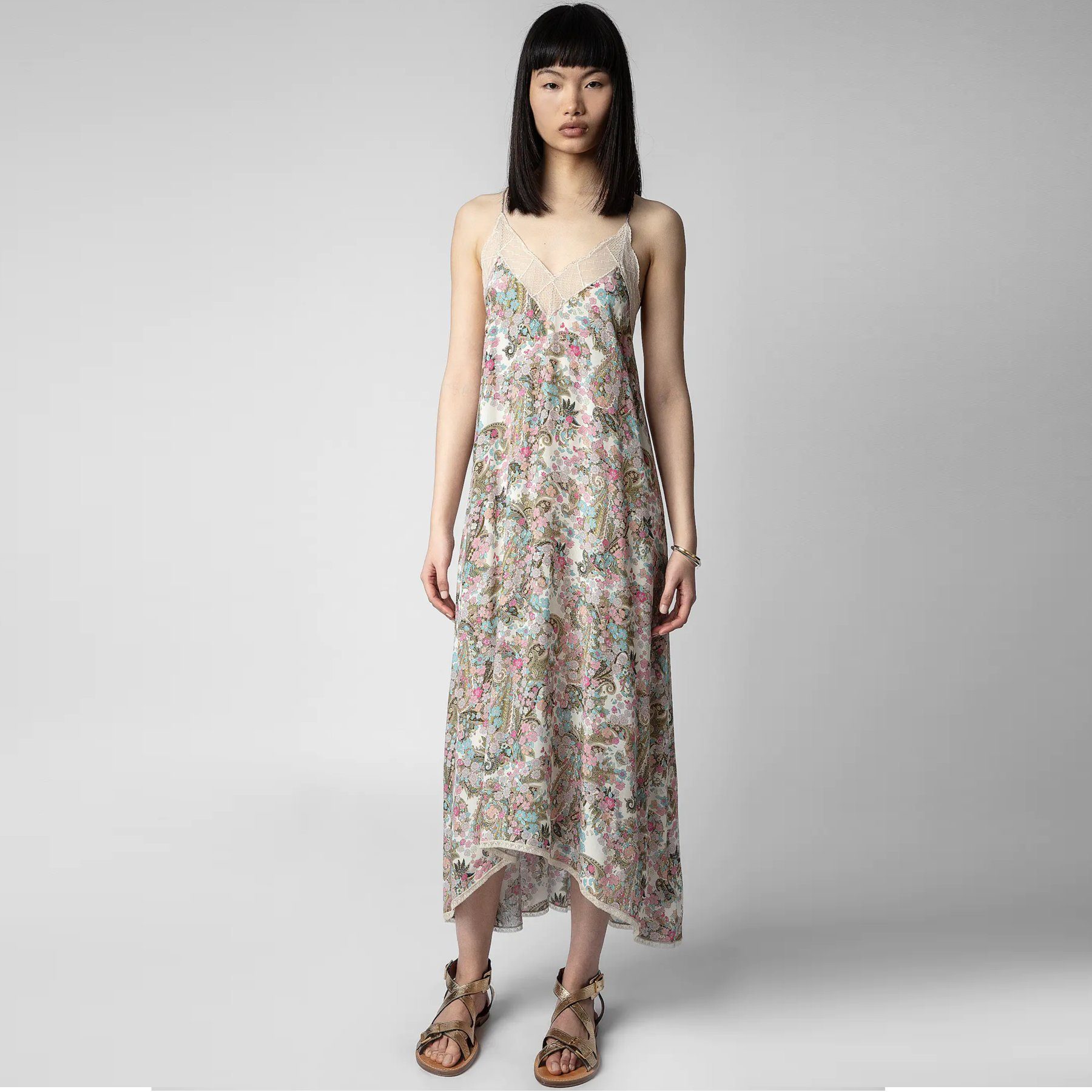 Kleid ZADIG Midikleid RISTY & SOFT Viskose aus YOKO FLOWER VOLTAIRE
