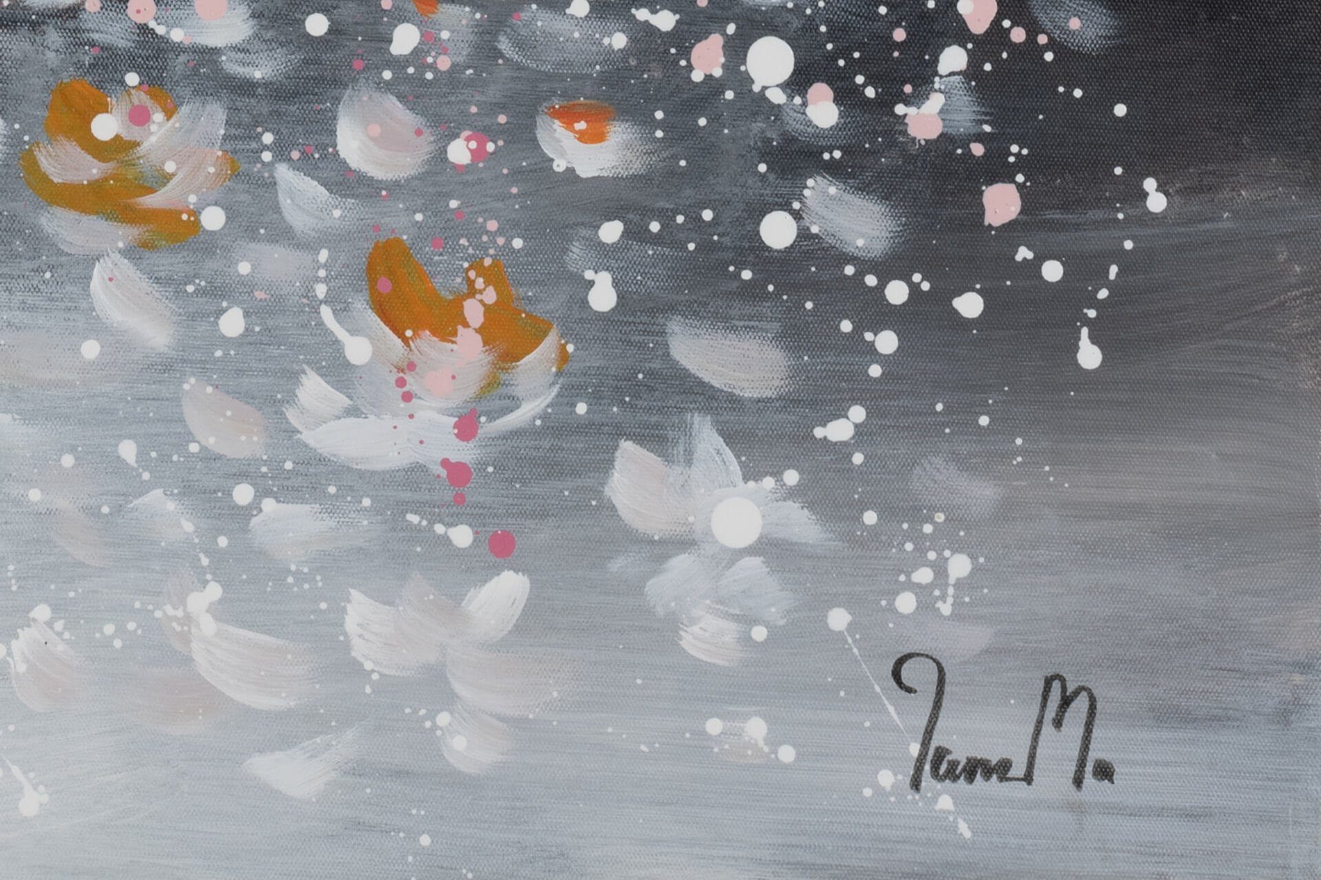 KUNSTLOFT Gemälde Tender Flower 60x90 cm, Leinwandbild 100% HANDGEMALT Wandbild Wohnzimmer