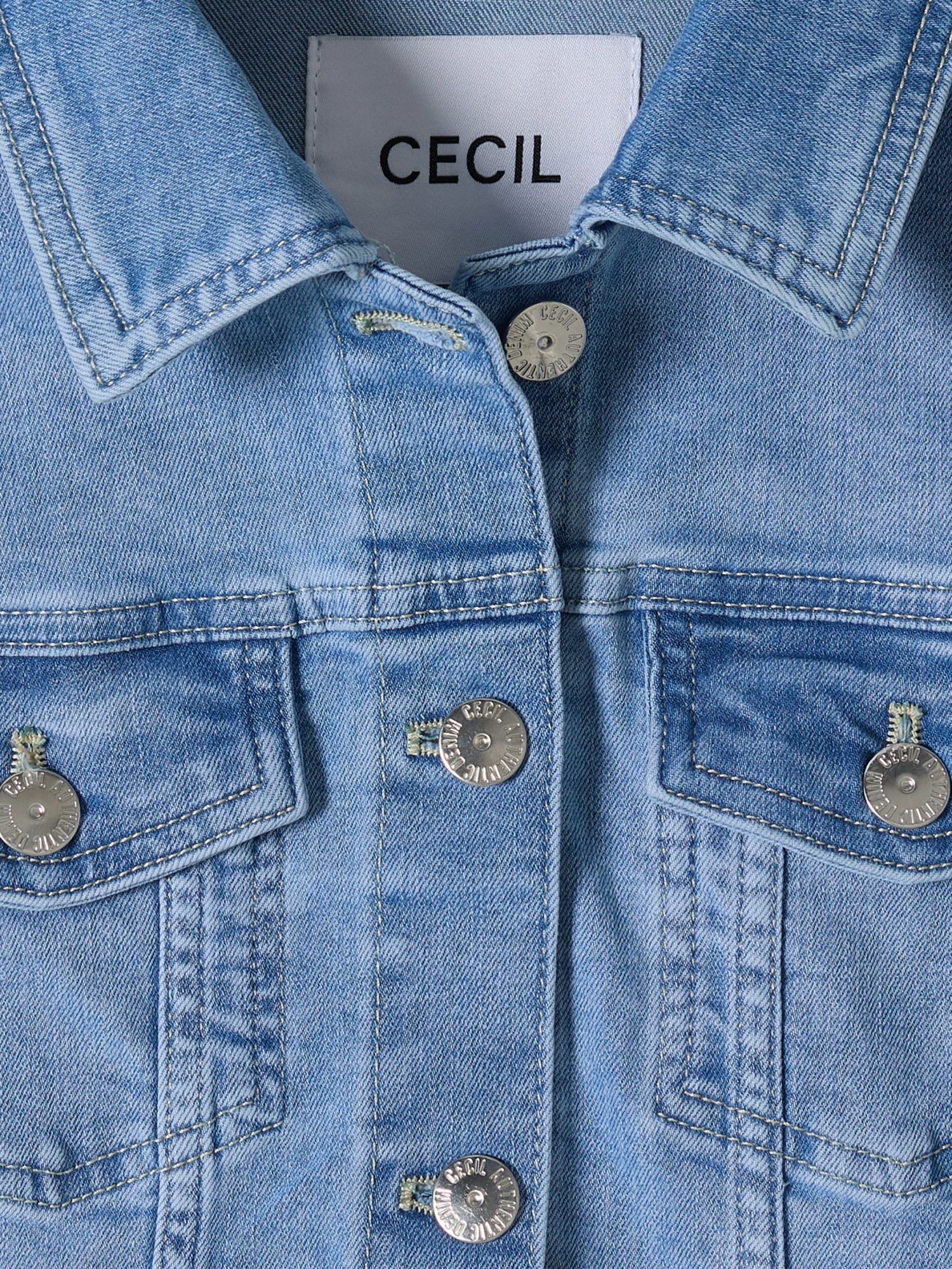 CECIL Outdoorjacke blau,Casual,Baumwolle,Unifarben,Umlegekragen,Lang,Tailliert