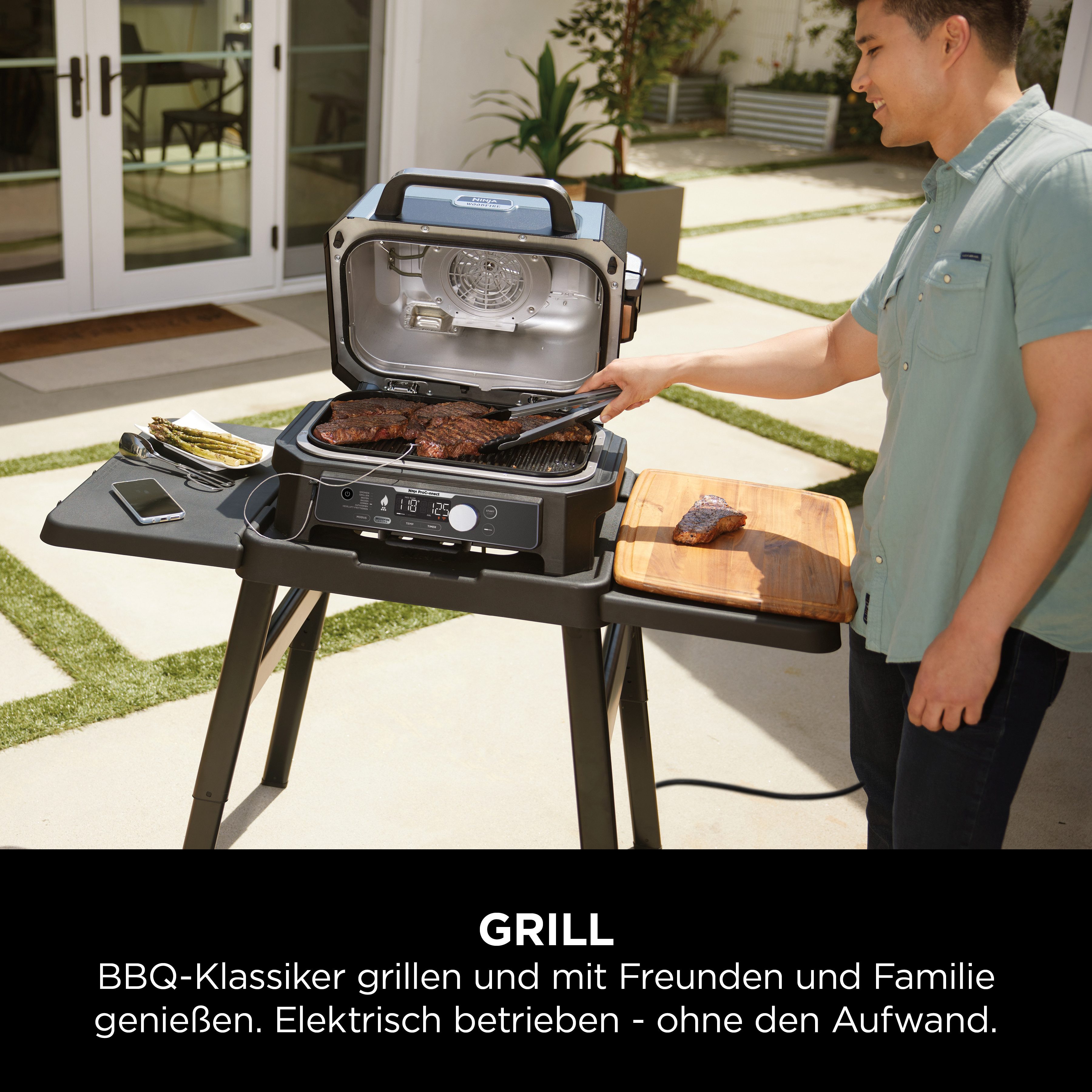NINJA Tischgrill Woodfire Pro Connect XL OG901EU, 1700 W, Elektrischer Outdoor Grill & Smoker – Bild 5 von 5