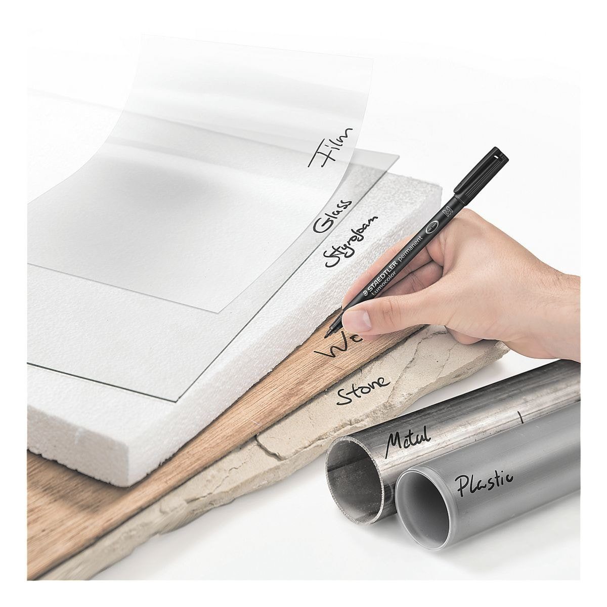 STAEDTLER Universalstift 'Lumocolor 317' mittel schwarz permanent – Bild 5 von 5