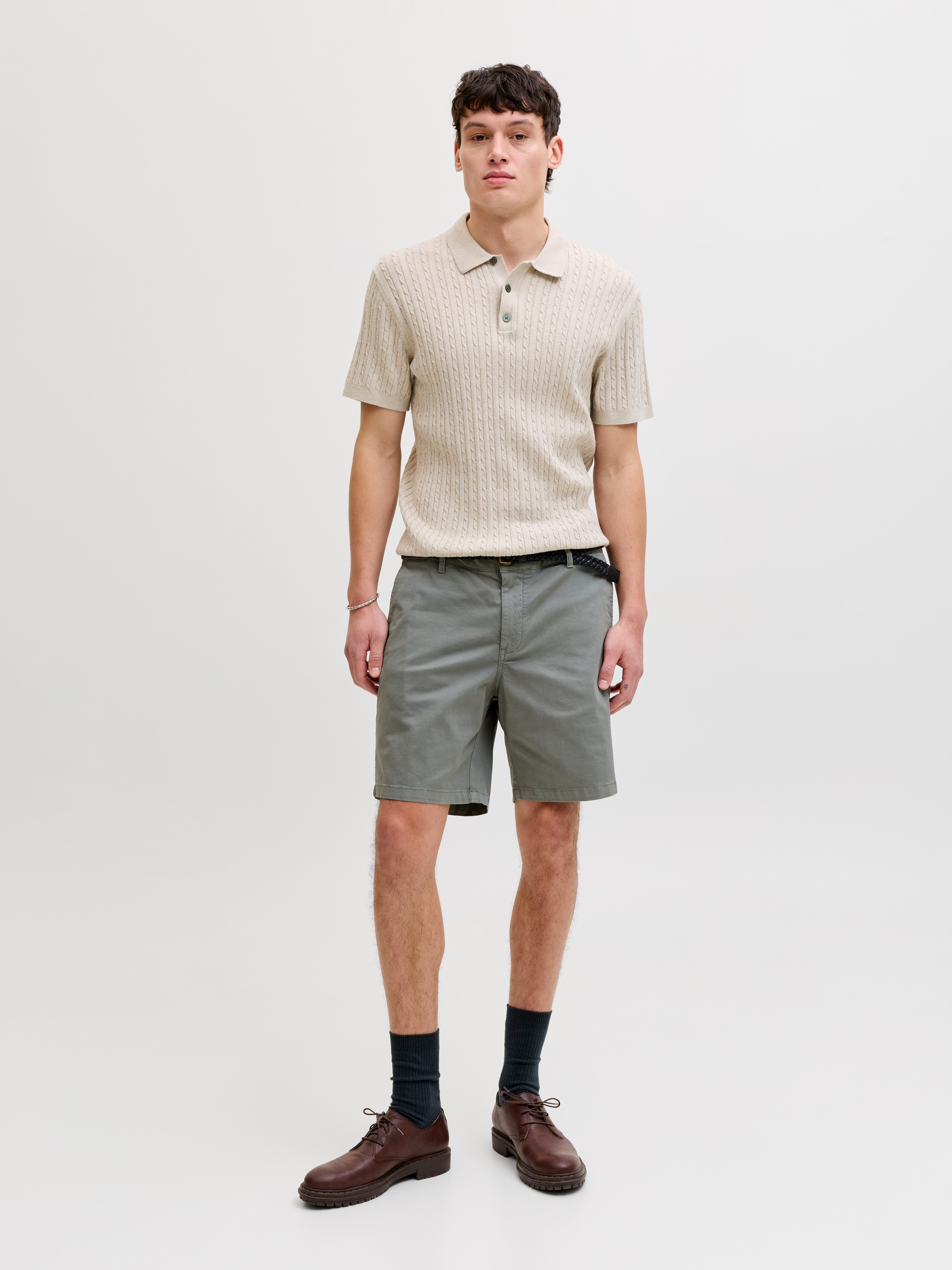 Jack & Jones Polokragenpullover JJEEMIL KNIT CABLE POLO SS LN mit Polokragen – Bild 5 von 5