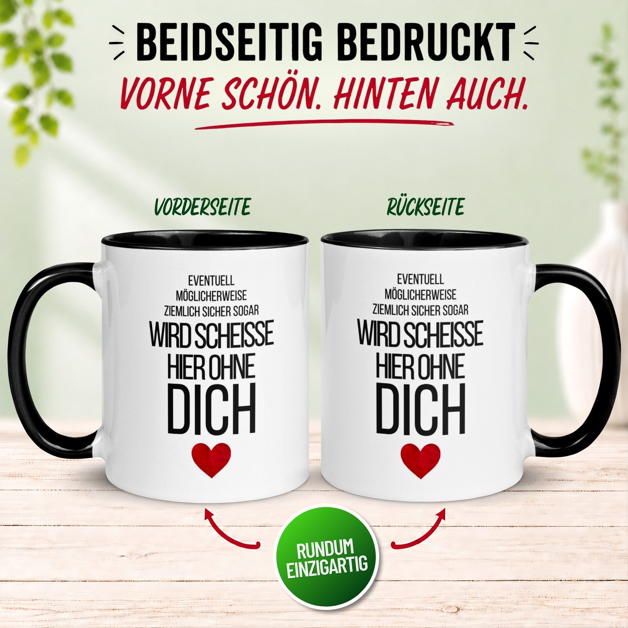 Momentals Tasse Abschied – „Wird scheiße hier ohne dich“ – Abschiedsgeschenk Kollegen, Gratis Versand · Links-&Rechtshänder · Spülmaschinenfest – Bild 4 von 5