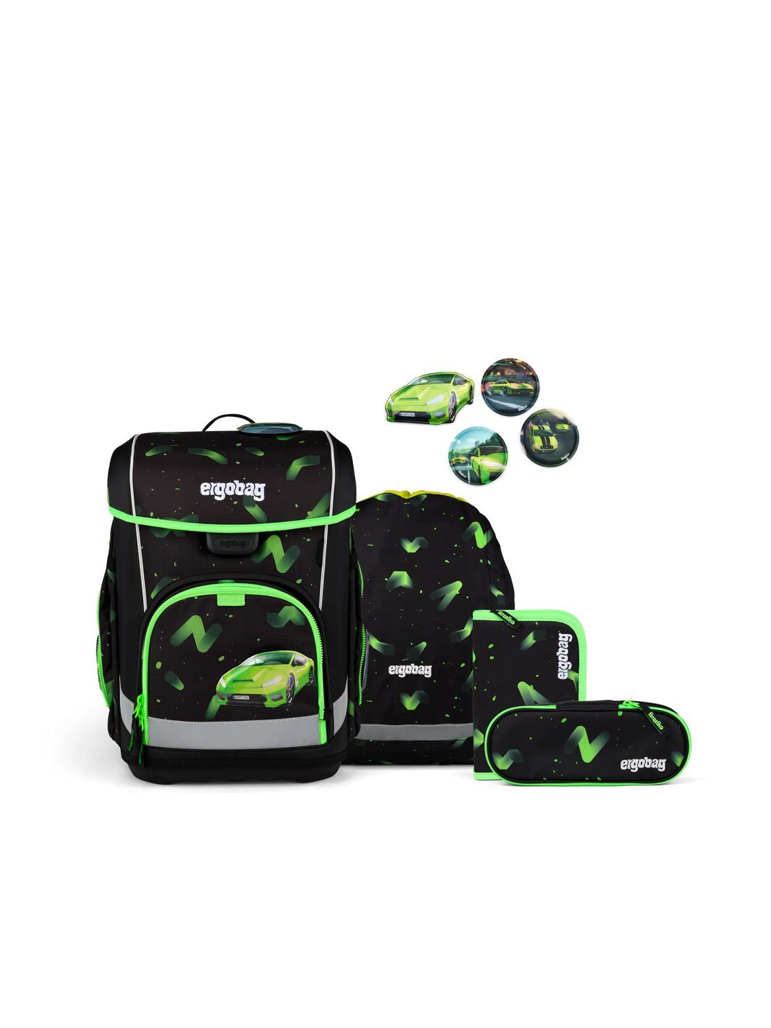 ergobag Schulranzen cubo light Set (5-tlg., 5-teiliges Set), wiegt nur 860g