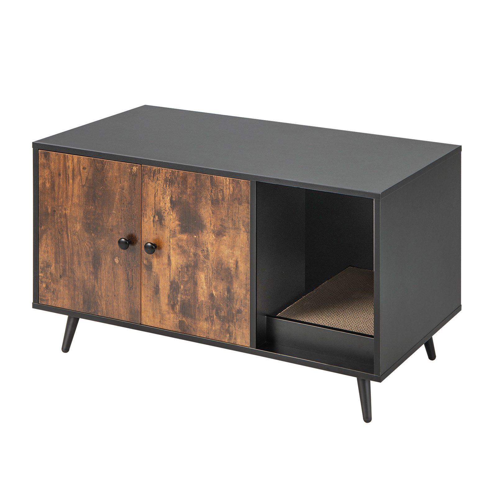 COSTWAY Tierhaus 2 in 1 Katzenschrank Beistelltisch, 90x50x54cm günstig online kaufen