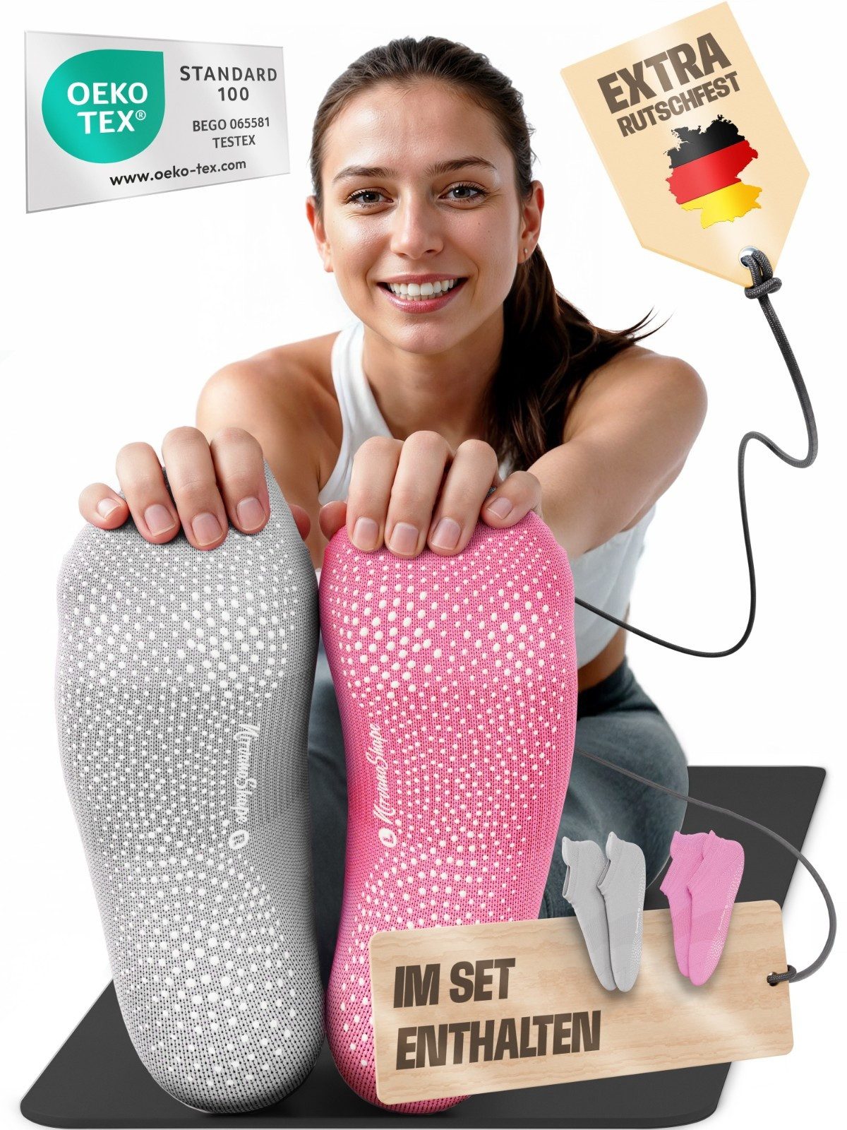 NirvanaShape Sportsocken NirvanaShape Yogasocken Damen 36-44 – Rutschfeste günstig online kaufen