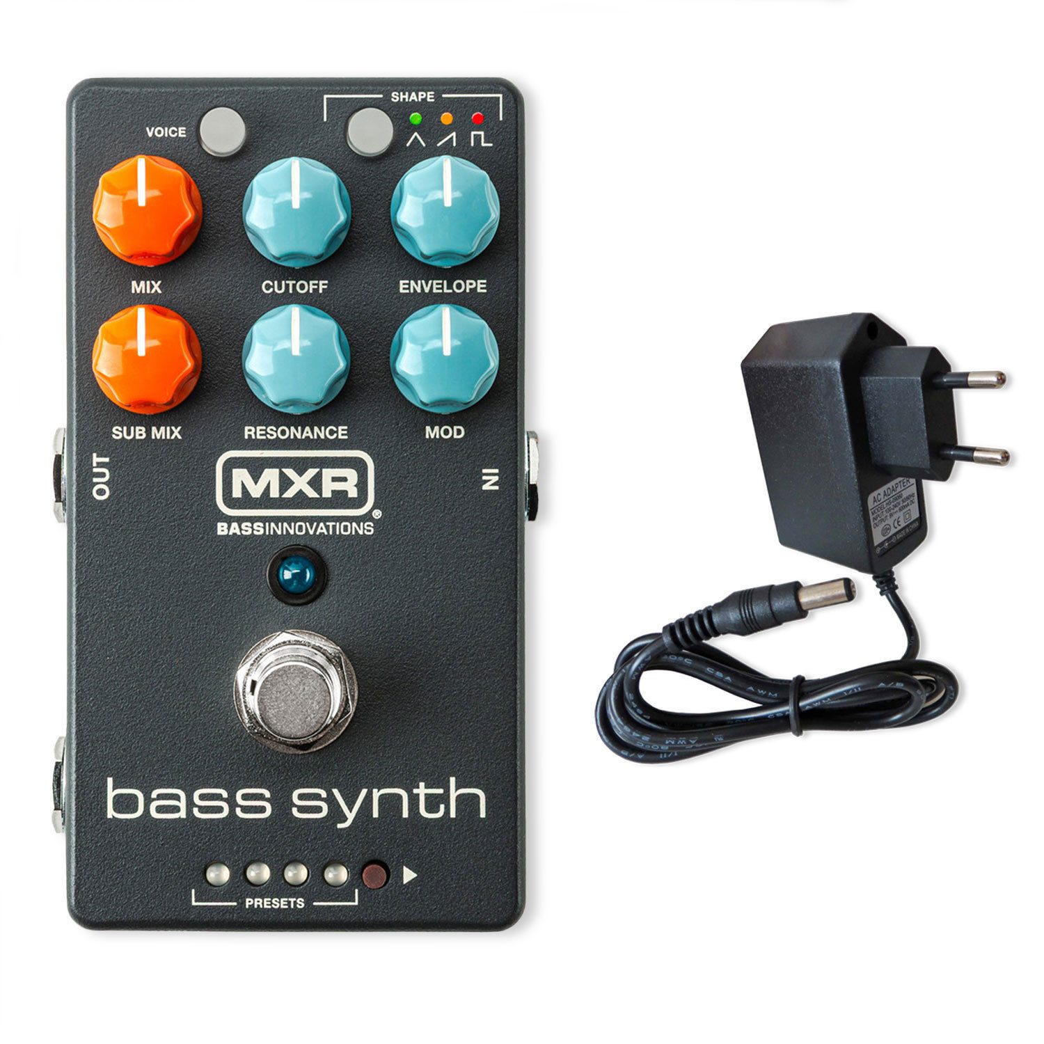 MXR E-Gitarre MXR Effektgerät MB301 Bass Synthesizer Pedal mit Netzteil, Effektpedal, 1-St., Analog, Vorteils-Set mit Netzteil
