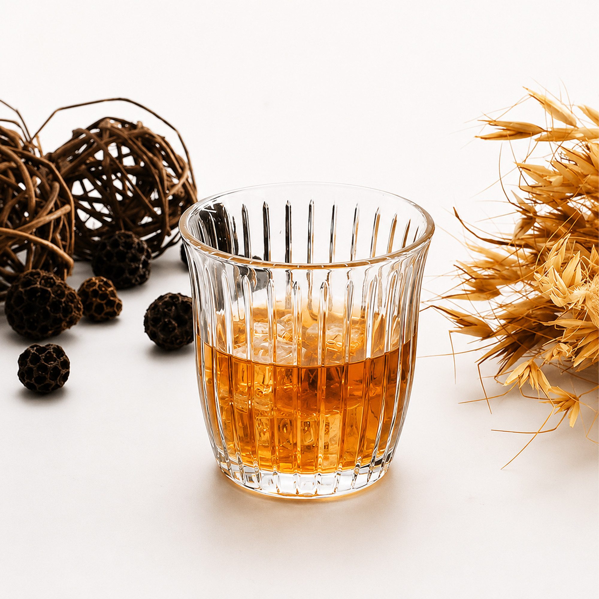 Pasabahce Whiskyglas Joy Whiskyglas, 280 ml, 4er SET, 4-tlg., Glas, Gerilltes Whiskyglas mit 280 ml Volumen