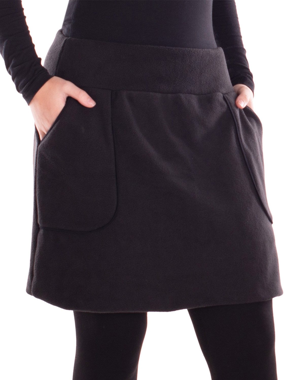 Vishes Minirock Vishes warmer Fleecerock mit Taschen und breitem Bund aus Fleece Alternative Mode, Ethno, Hippie, Goa Style