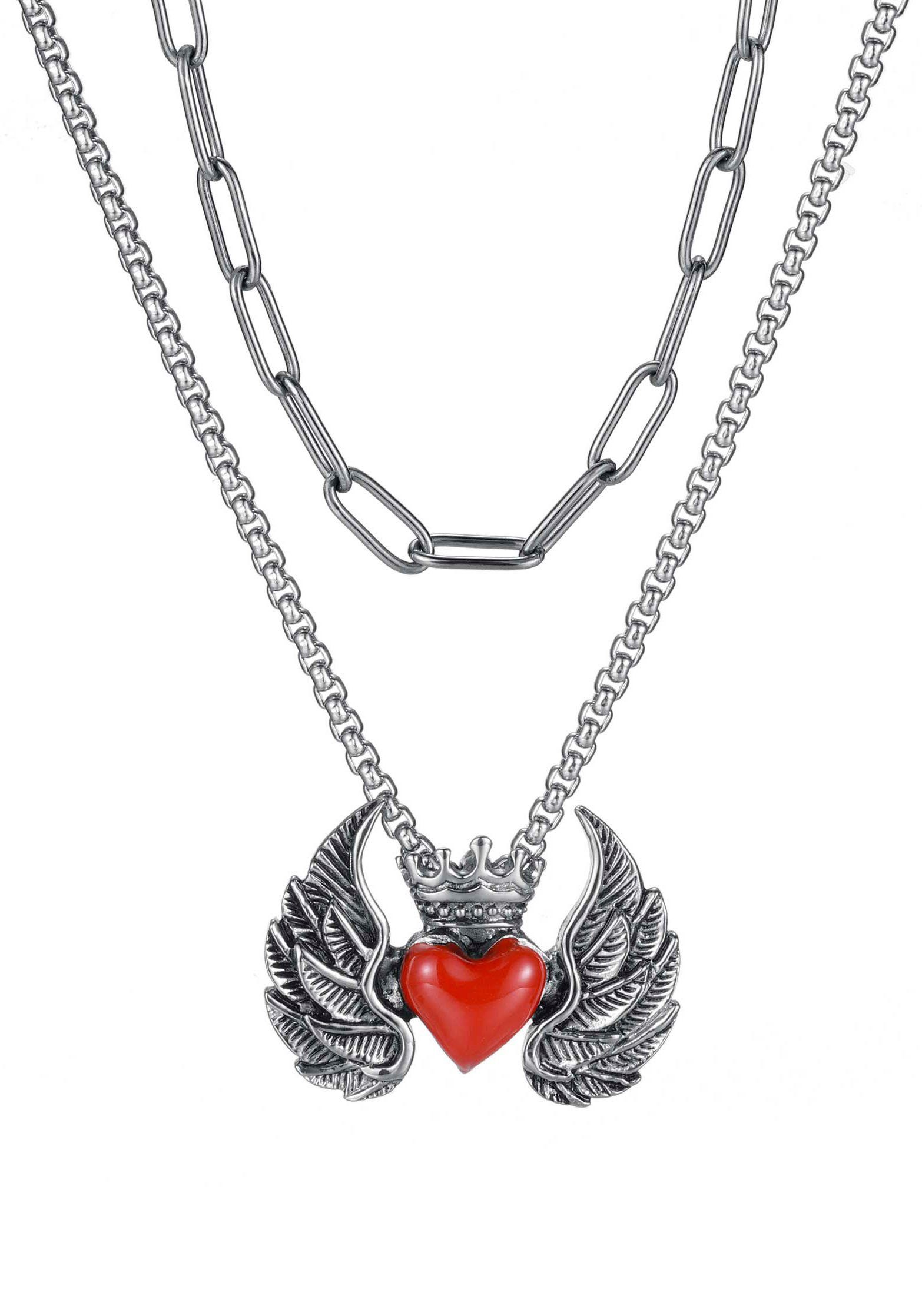 Firetti Kette mit Anhänger Schmuck Geschenk, Flying Heart (Set, 1-tlg), zu Kleid, Shirt, Jeans, Sneaker! Anlass Geburtstag Weihnachten