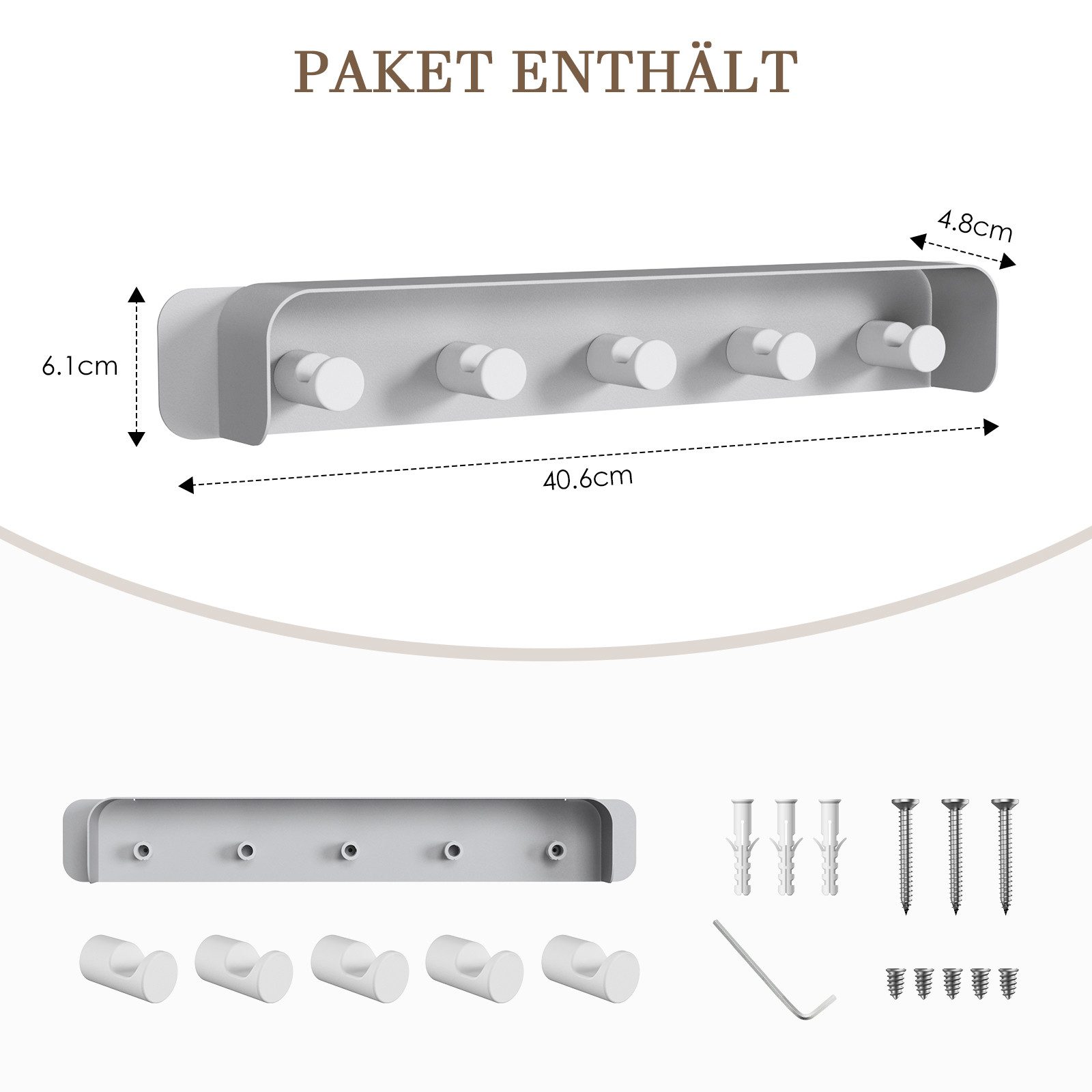 Kapanou Wandgarderobe mit 5 Haken & günstig online kaufen