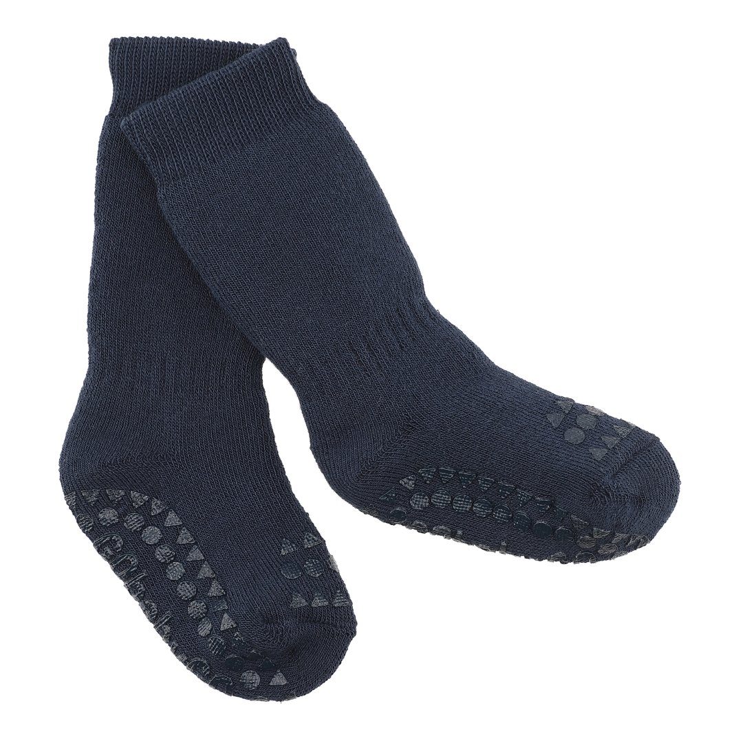 GoBabyGo ABS-Socken Kinder Stoppersocken (Marineblau Petrol) - Rutschfeste Baby Krabbel Socken - Kleinkinder Strümpfe mit antirutsch Gummi Noppen