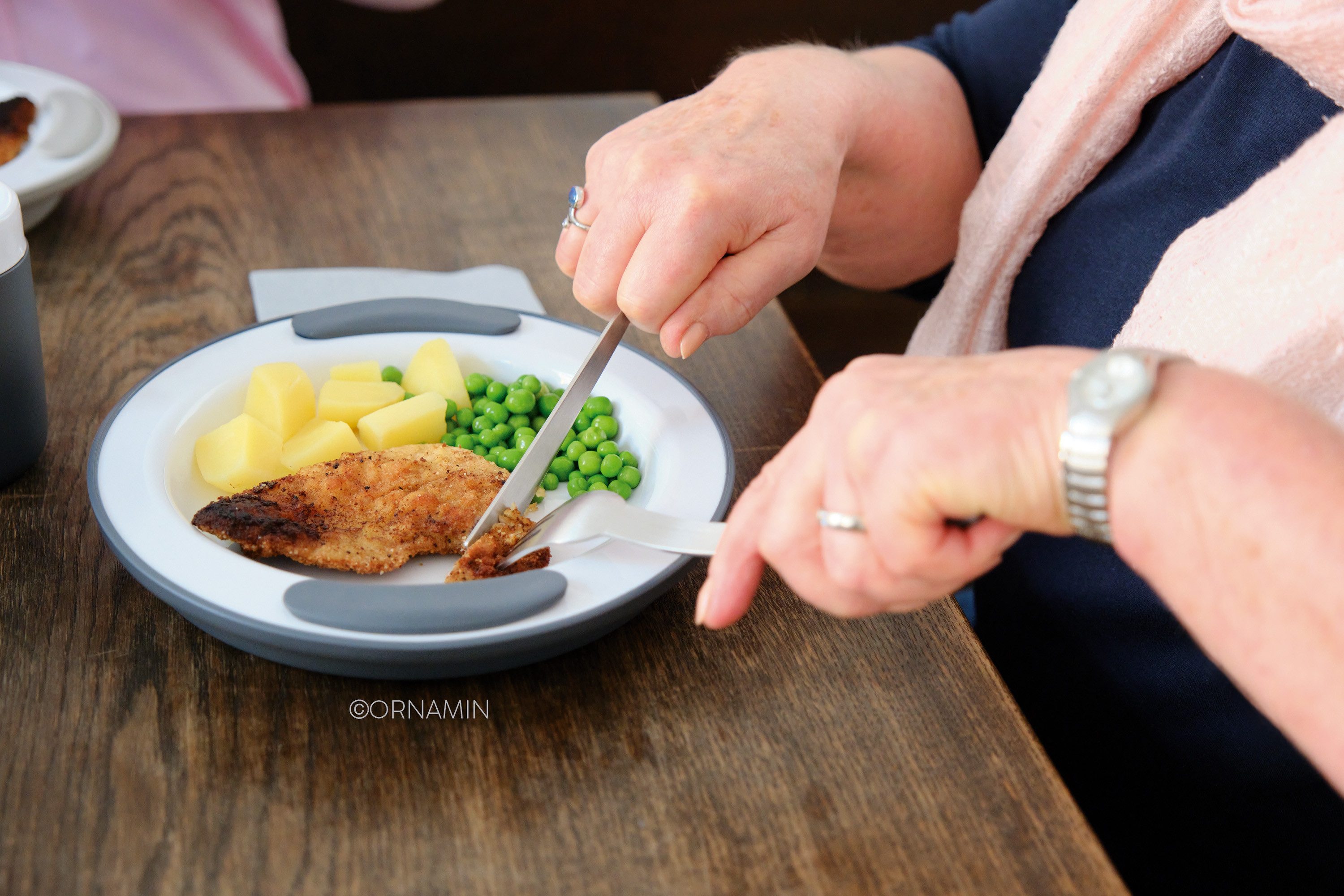 Ornamin Speiseteller ORNAMIN Thermoteller, (1 St), Esshilfe l Alltagshilfe l bruchstabil l Made in Germany