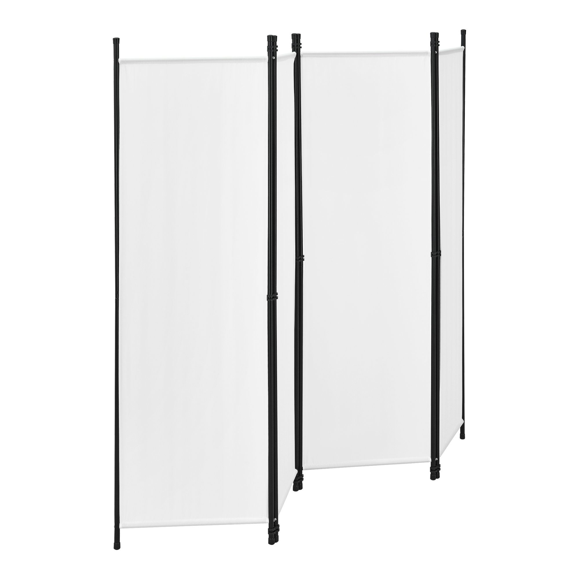 en.casa Paravent, »Huesca« Spanische Wand 4-teilig Sichtschutz 200x171cm Weiß