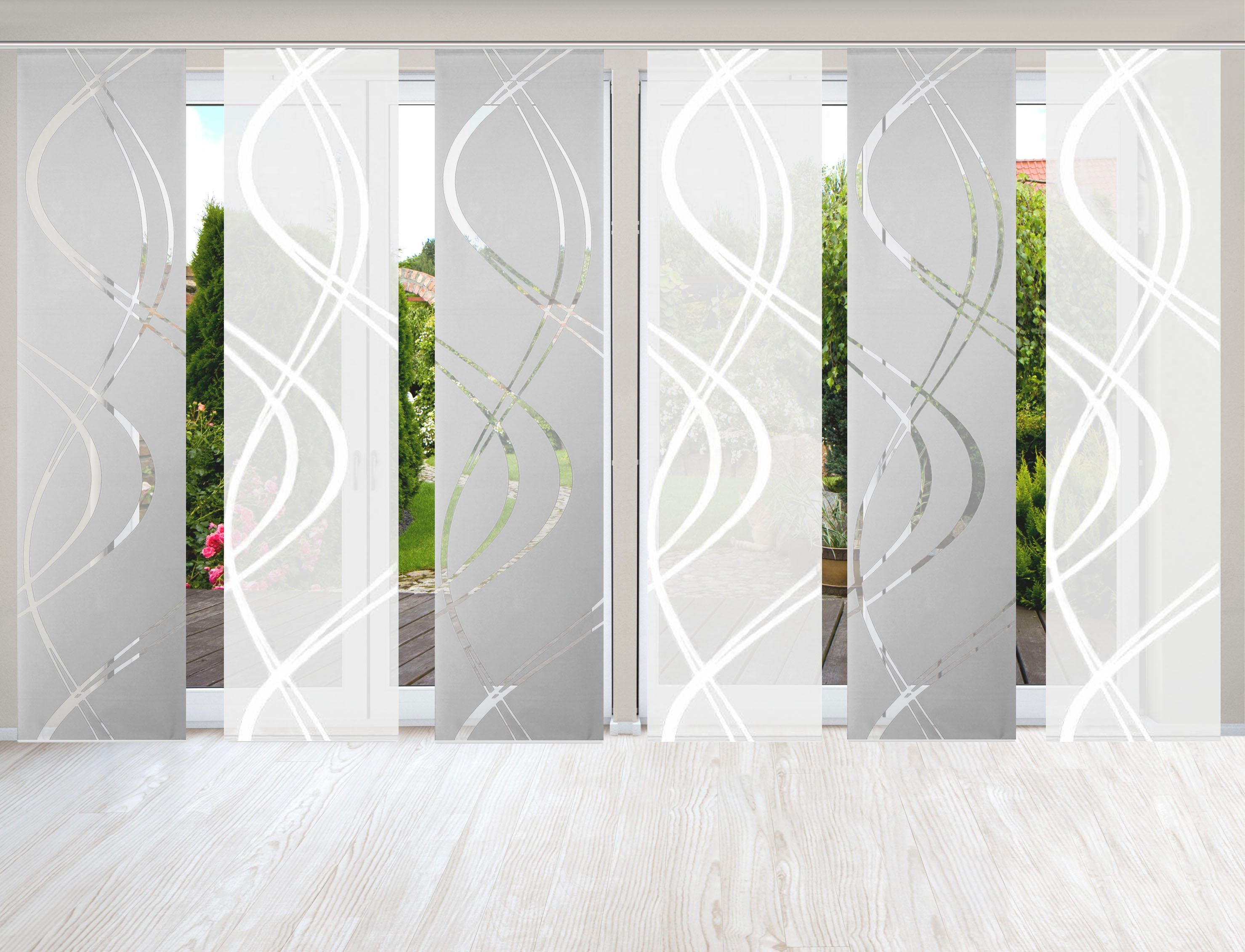 HOME WOHNIDEEN Schiebegardine TIBERIO 6er SET (6 St), Paneelwagen, blickdic günstig online kaufen