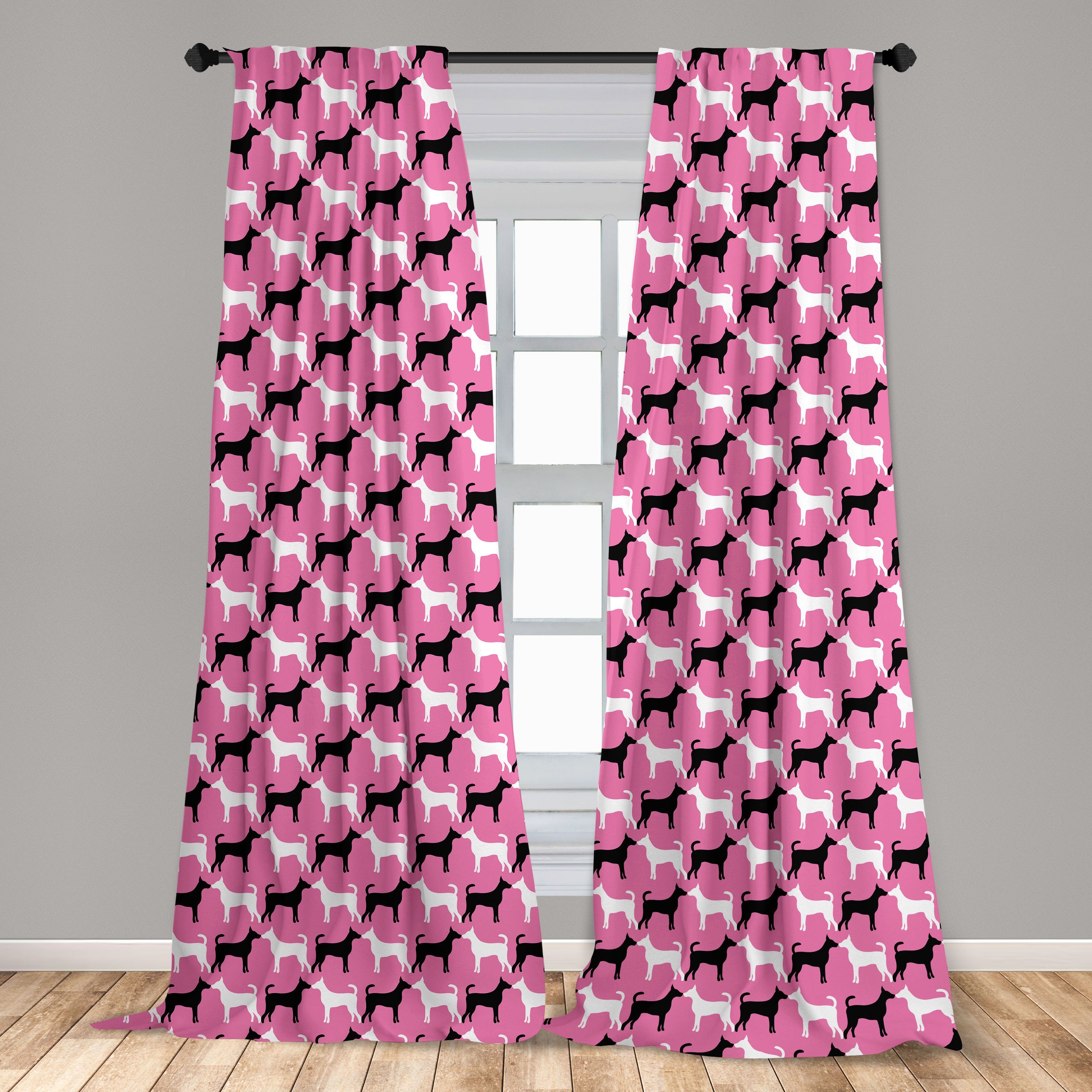 Gardine Vorhang für Wohnzimmer Schlafzimmer Hunde Microfaser, Dekor, Abakuhaus, Kissing Tier Romantische Paar
