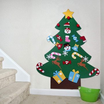 Juoungle Weihnachtsszene DIY Filz Weihnachtsbaum Weihnachtsschmuck Weihnachtsbaum Wandbehang