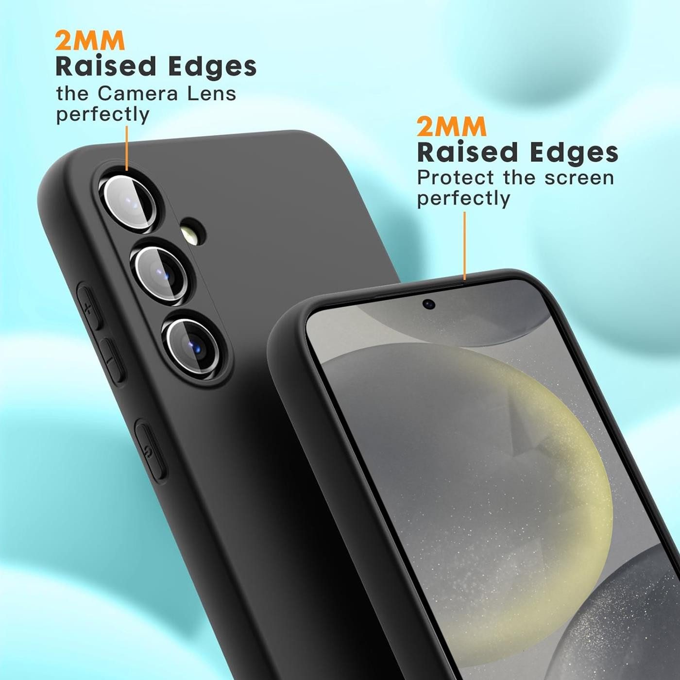 CoolGadget Handyhülle Silikon Case für das Samsung Galaxy S24 FE Slim TPU Cover 6,7 Zoll, Weiche Schutz Hülle mit Innen Fleece aus Stoff Handy Tasche – Bild 2 von 5