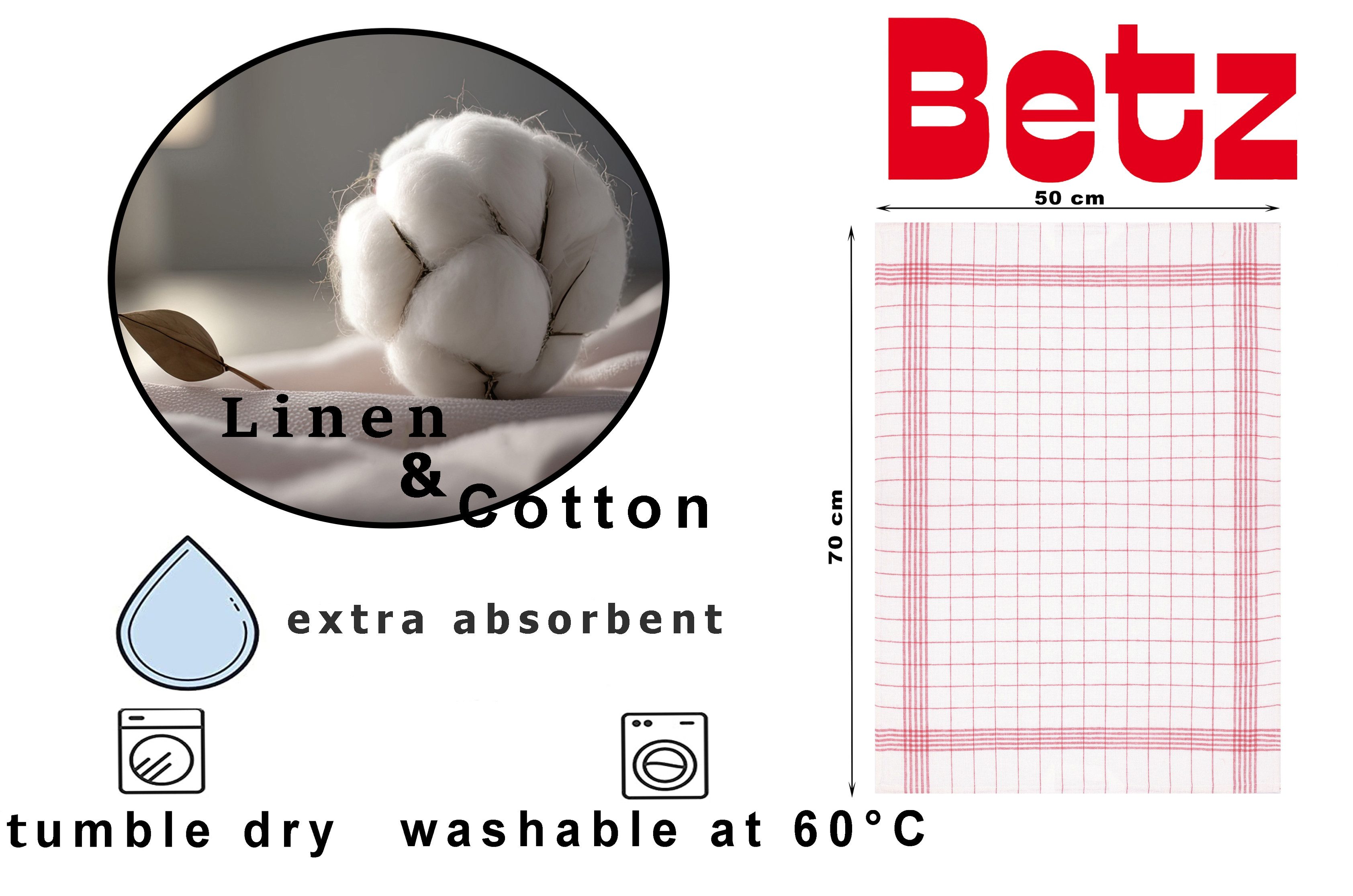 Betz Geschirrtuch 10er Set 50 x 70 cm Halbleinen Geschirrtücher MCT-11 HL, (Set, 10-tlg., 10 Geschirrtücher), Geschirrhandtuch Gläsertuch Jacquard Gläsertücher  – Bild 3 von 5