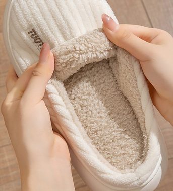 Fivejoy Baumwollpantoffeln Winter Indoor Plüsch Baumwollpantoffeln Warmhalten Plüsch Hausschuhe (Verdickter Anti-Rutsch, Unisex Weiche hauslatschen für Herbst und Winter Home)