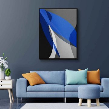 DOTCOMCANVAS® Leinwandbild Blue and gray, Leinwandbild Blue and gray blau grau moderne abstrakte Kunst Wandbild