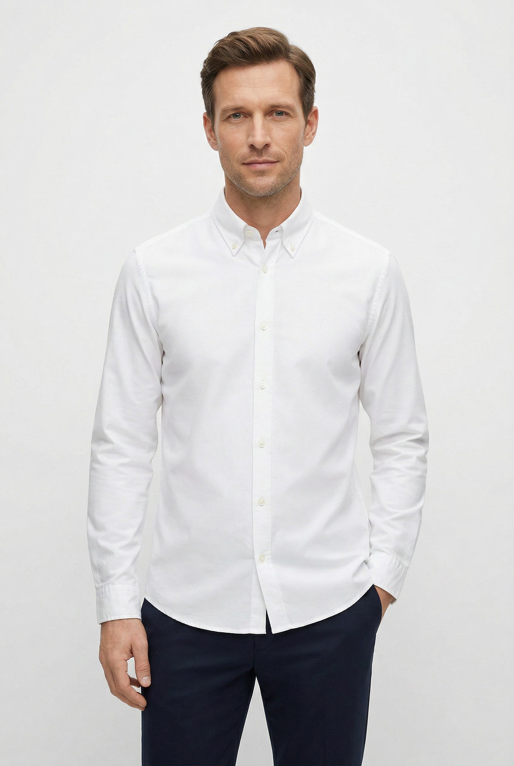 BOSS Businesshemd ROAN Langarm, Button-Down-Kragen, slim fit