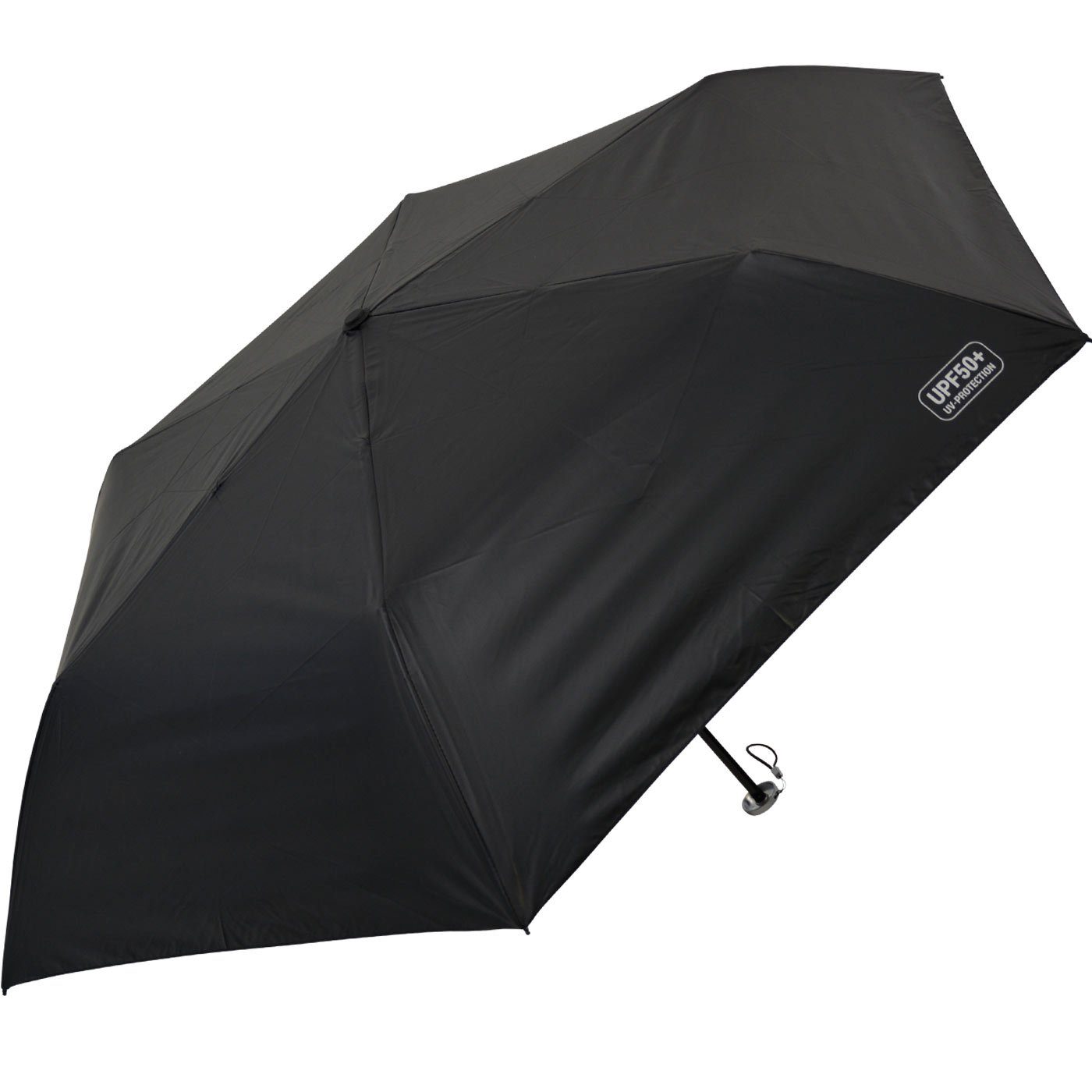 Schirm, lichtundurchlässiges Supermini bedruckt, Impliva UPF50+ bedruckt - von miniMAX® UV-protection Taschenregenschirm Innen blau Dach, leichter extrem
