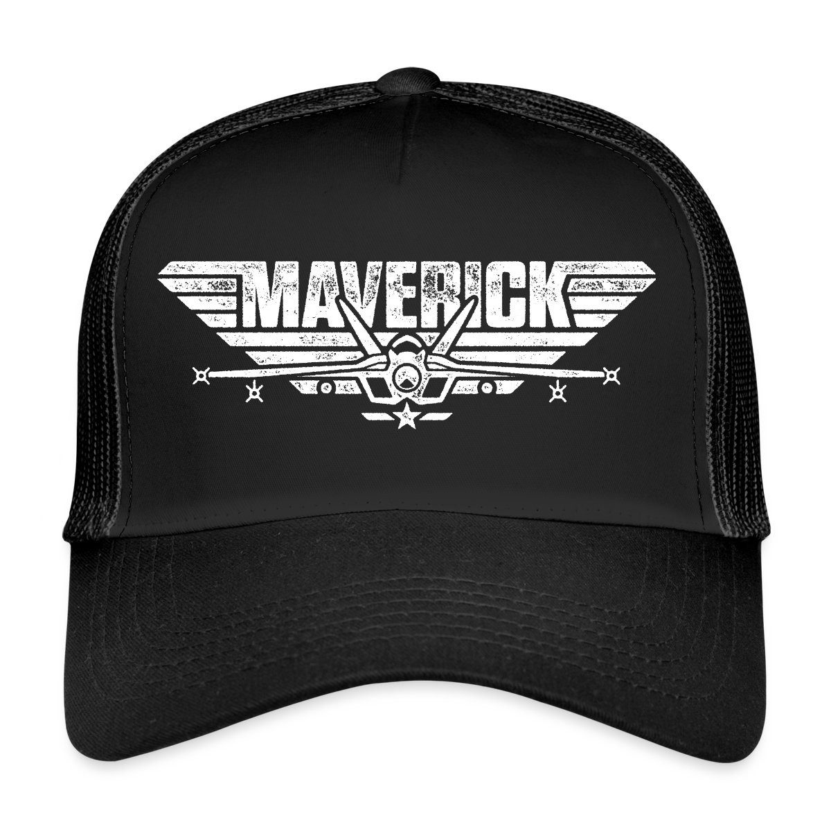 Spreadshirt Trucker Cap Top Gun Maverick Kampfjet Logo Trucker Cap (1-St)