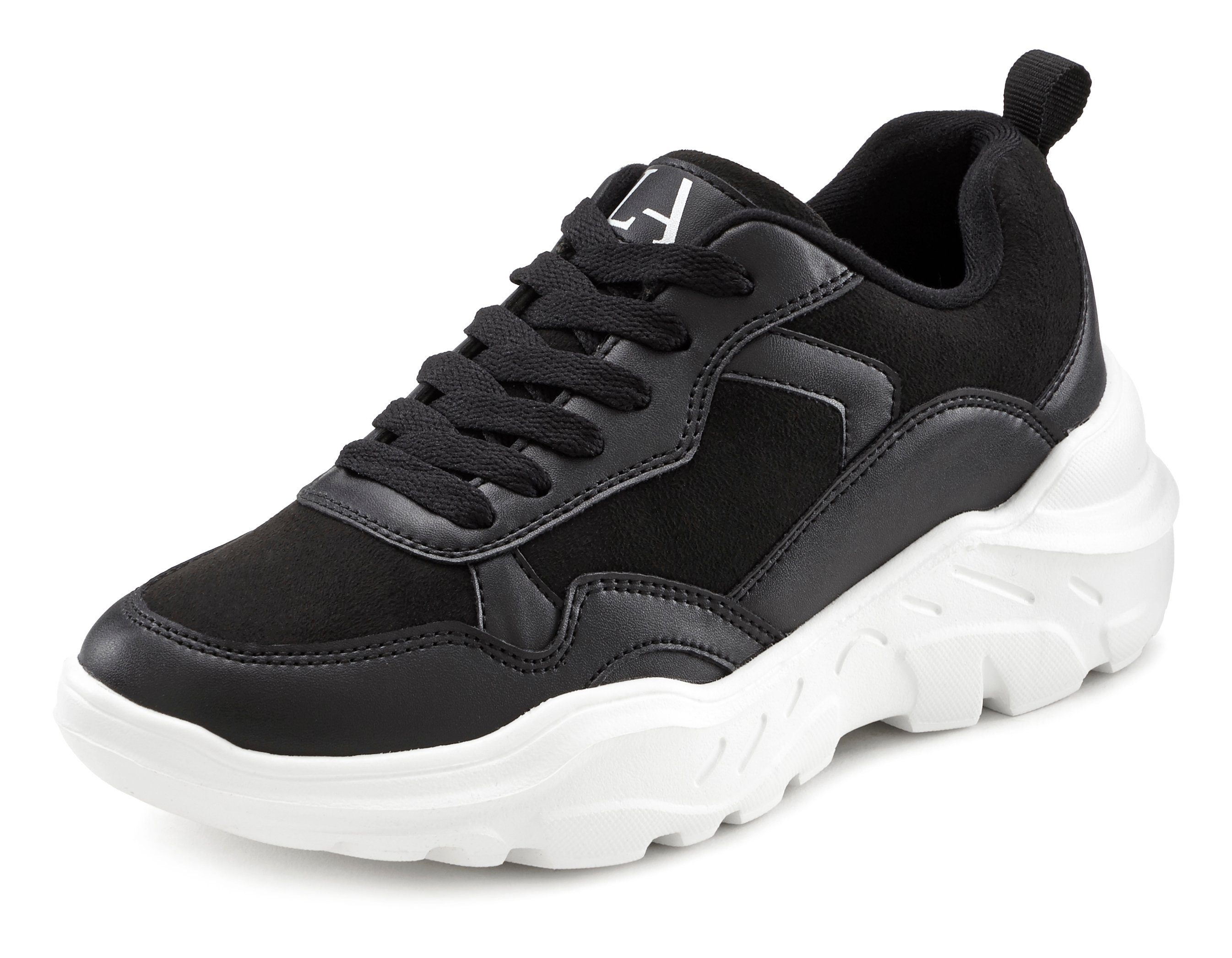 Halbschuh, Innensohle schwarz Sneaker Sportschuh, Chunky LASCANA Sohle, leichte VEGAN weiche