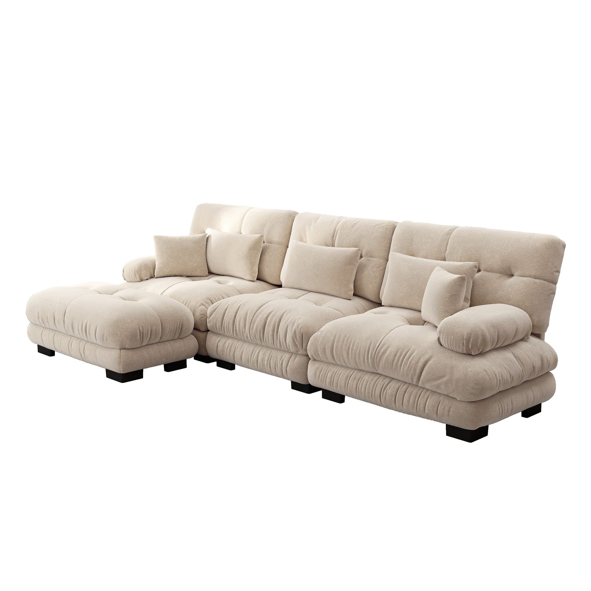 Odikalo 3-Sitzer Modulares Sofa Schlafsofa mit Ottoman, Luxuriöses Modulare günstig online kaufen