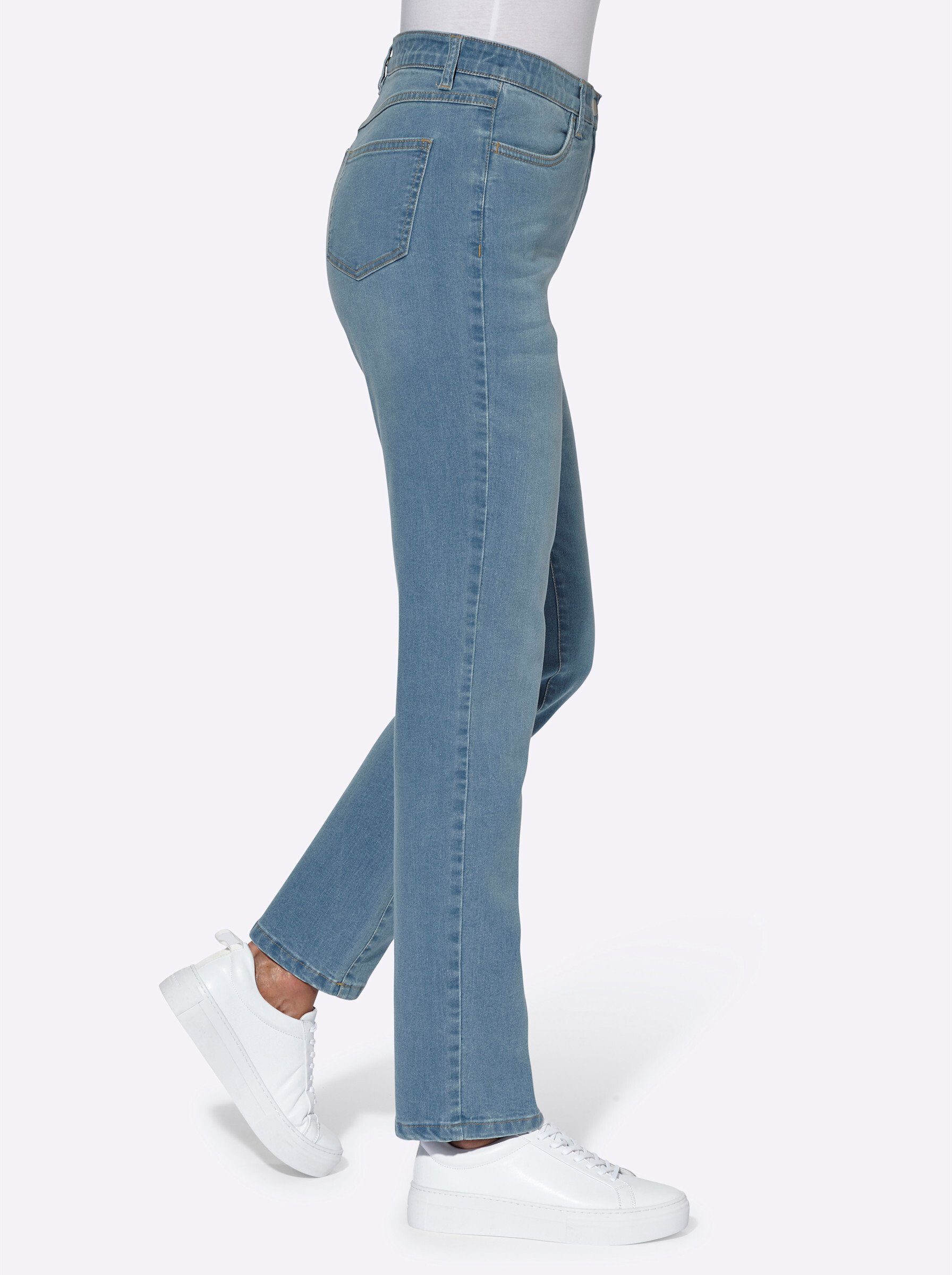 Sieh an! Bequeme Jeans Jeans komfortabel mit elastischem High-Waist-Bund