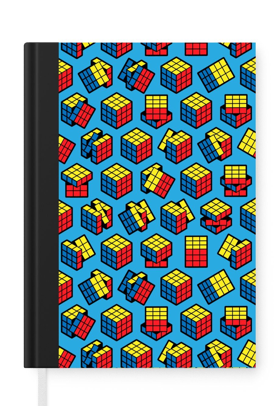 MuchoWow Notizbuch Muster - Rubiks cube - CubePatrone - Jungen - Kinder - Kidsn, Journal, Merkzettel, Tagebuch, Notizheft, A5, 98 Seiten, Haushaltsbuch