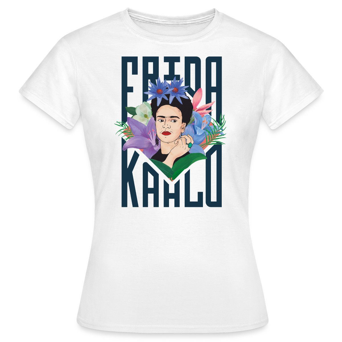Spreadshirt T-Shirt Frida Kahlo Mit Blumenkranz günstig online kaufen
