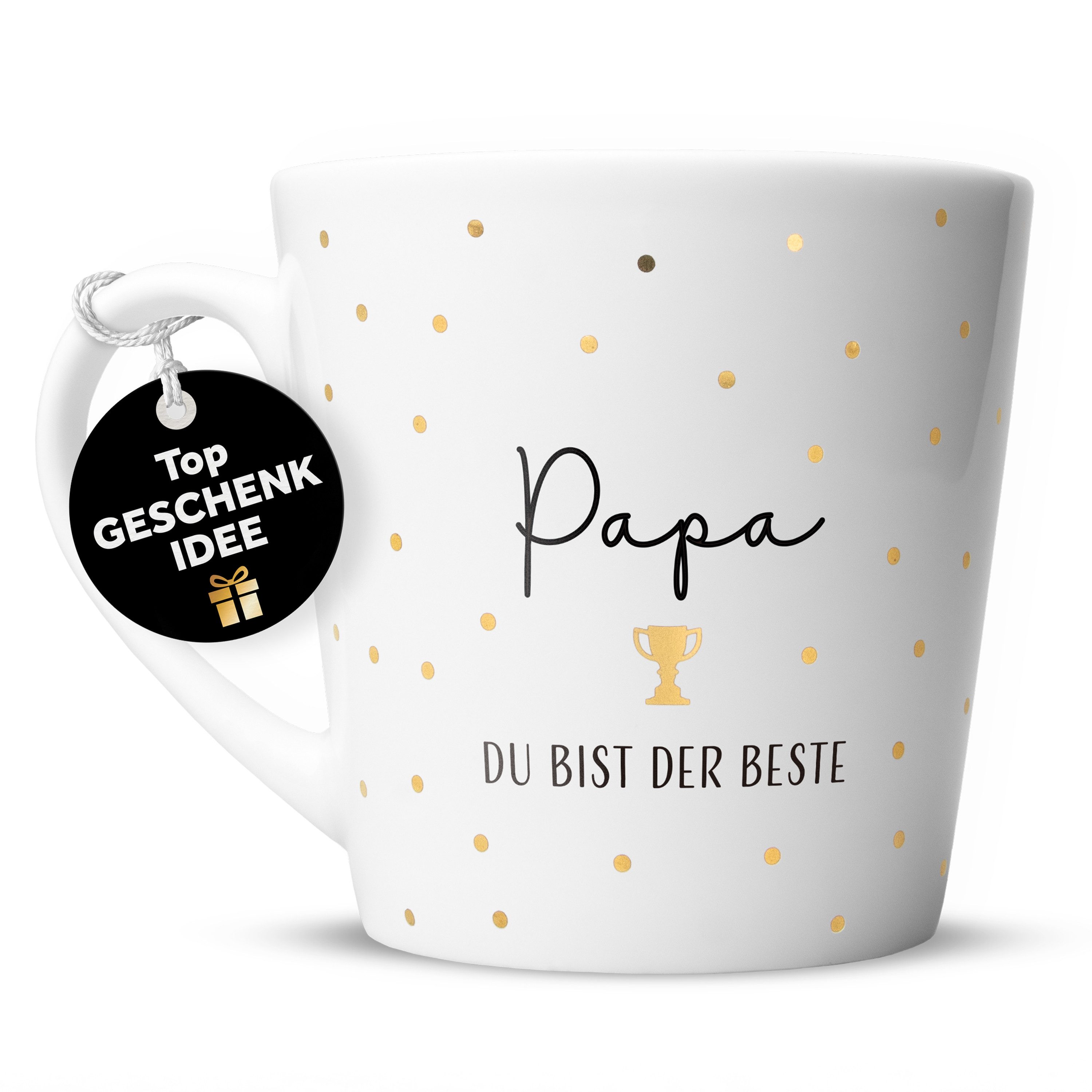 Amari Tasse Bester Papa Spruch, Geschenk Papa Vatertag von Tochter & Sohn, 1-tlg., Keramik, Kaffeetasse Teetasse 330 ml Geschenkbox Vatertag Geburtstag