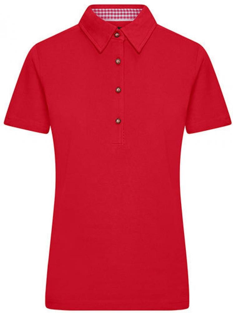 James & Nicholson Poloshirt Damen Traditional Polo / Trachtenknöpfe aus Horn-Imitat